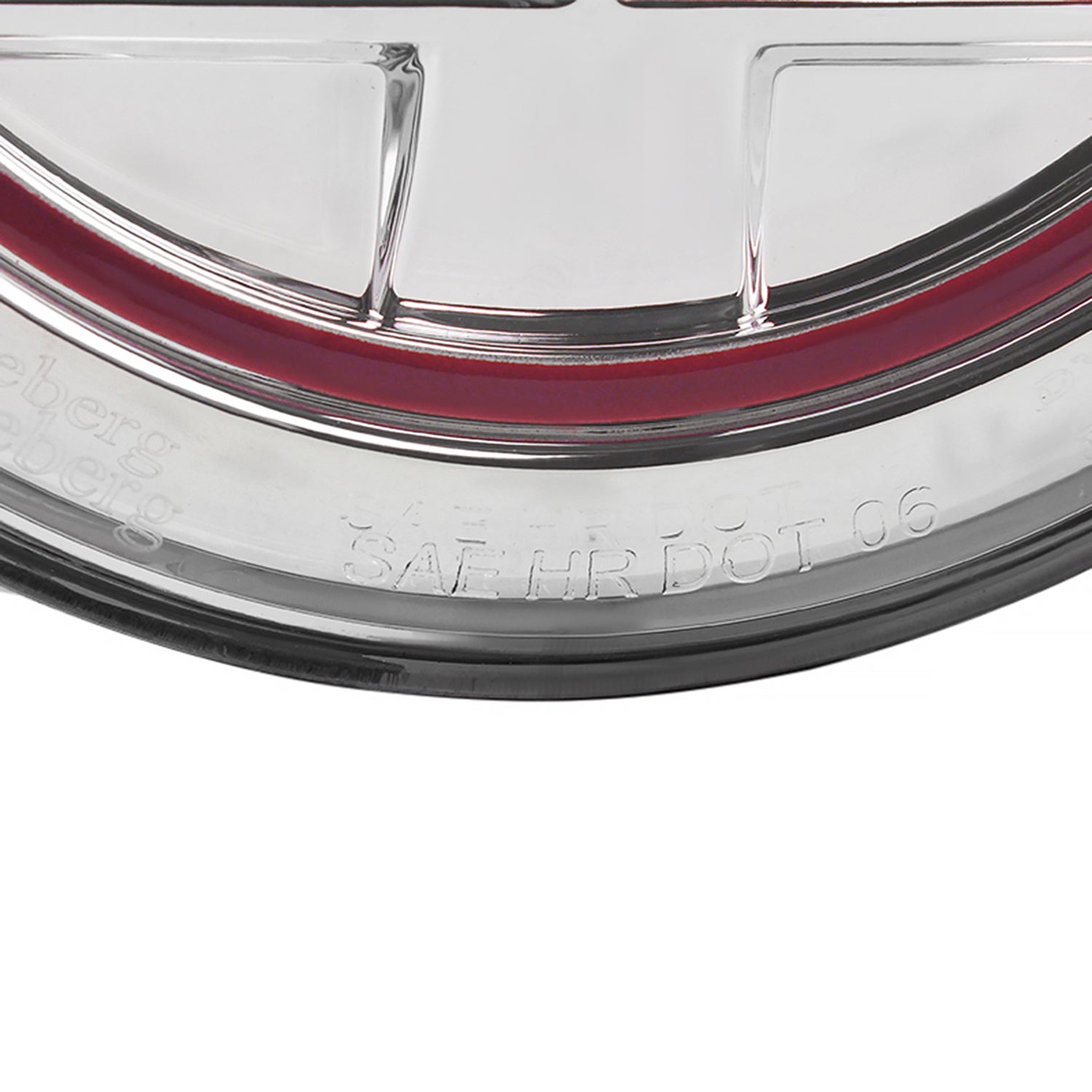 Universal 7" Cree LED Red Rim Projector Headlights - 2PC Chrome/Clear Lens