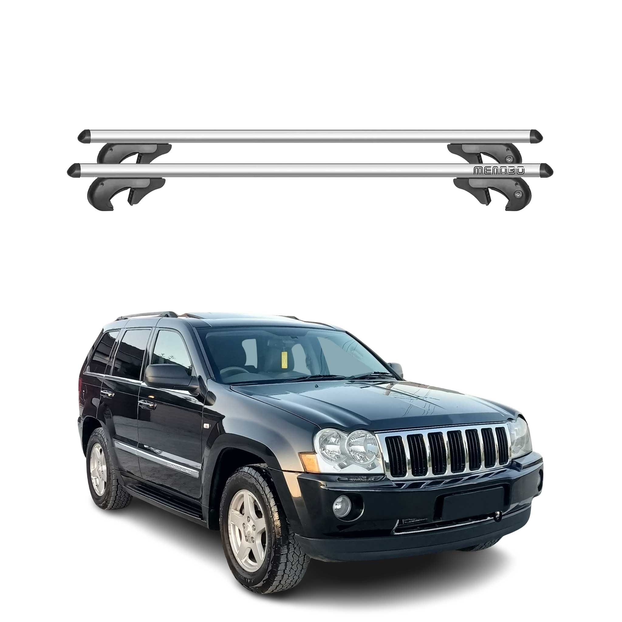 2005-2010 Jeep Grand Cherokee Roof Rack Cross Bars Silver