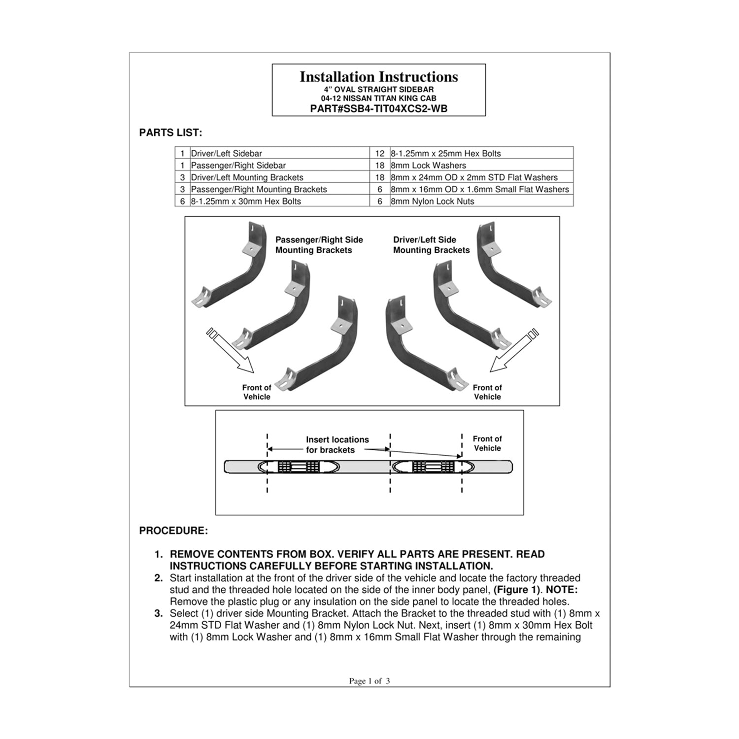 2004-2021 Nissan Titan King Extended Cab 4" Chrome S.Steel Side Step Nerf Bars