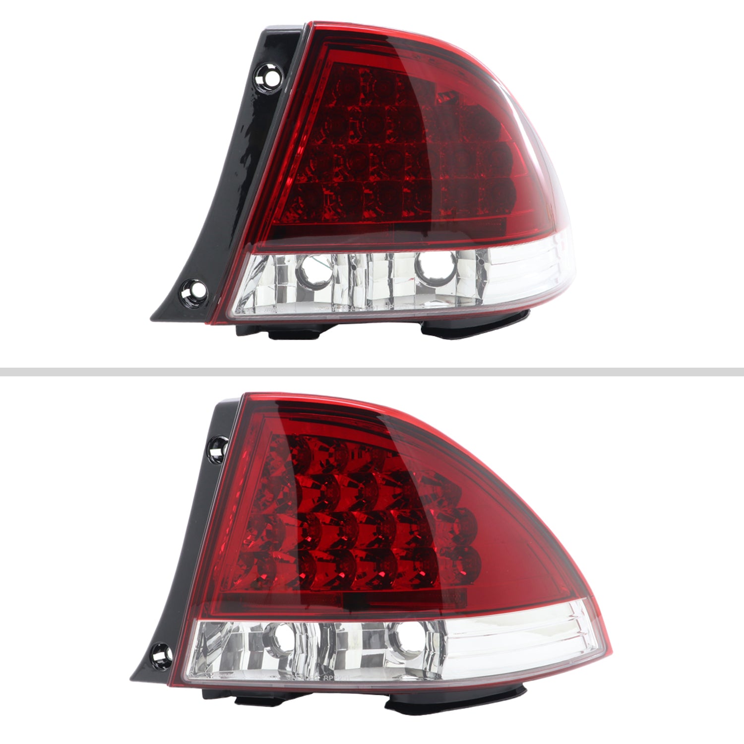 2001-2005 Lexus IS300 LED Tail Lights Chrome Housing/Red Clear Lens