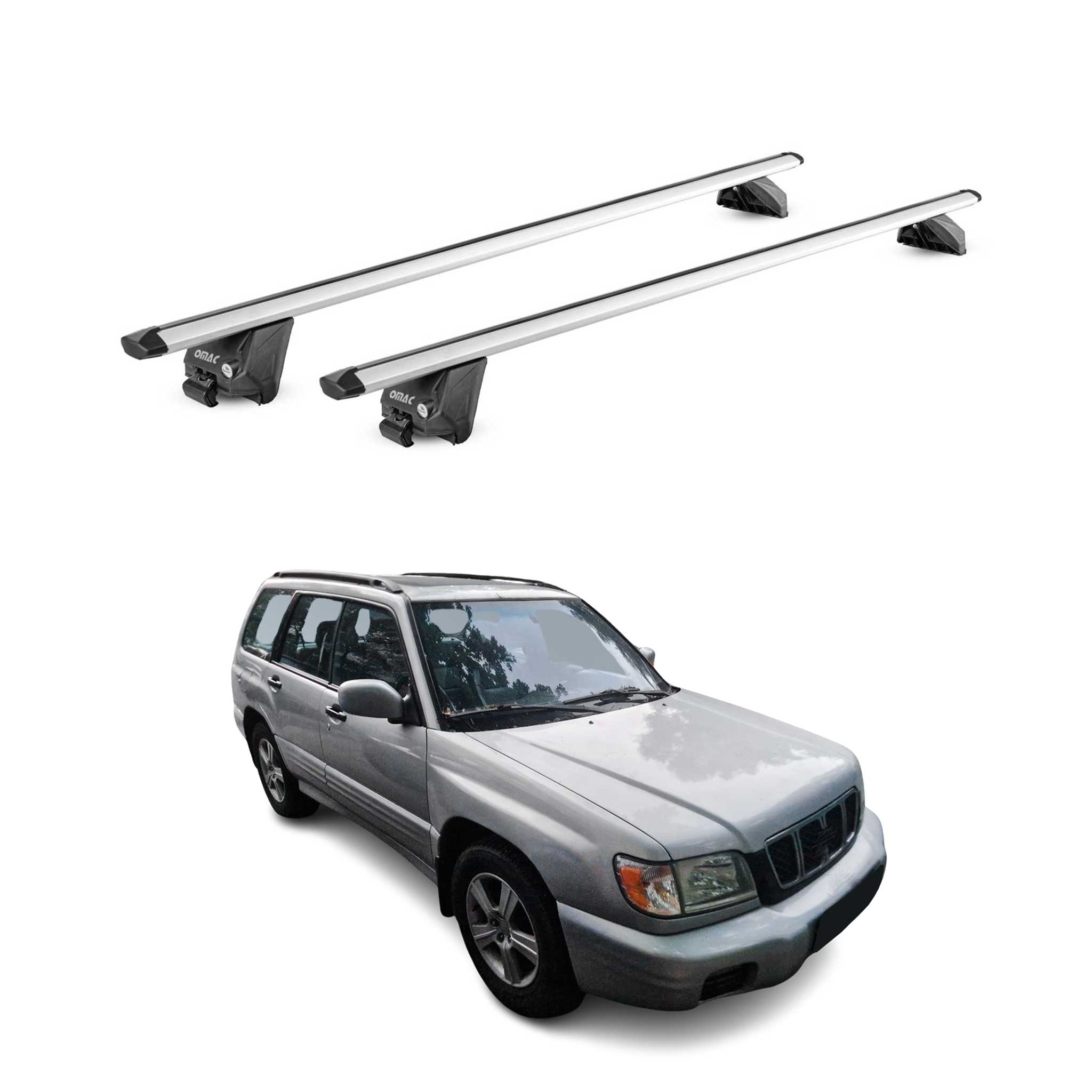 1998-2003 Subaru Forester Roof Rack Cross Bars Silver