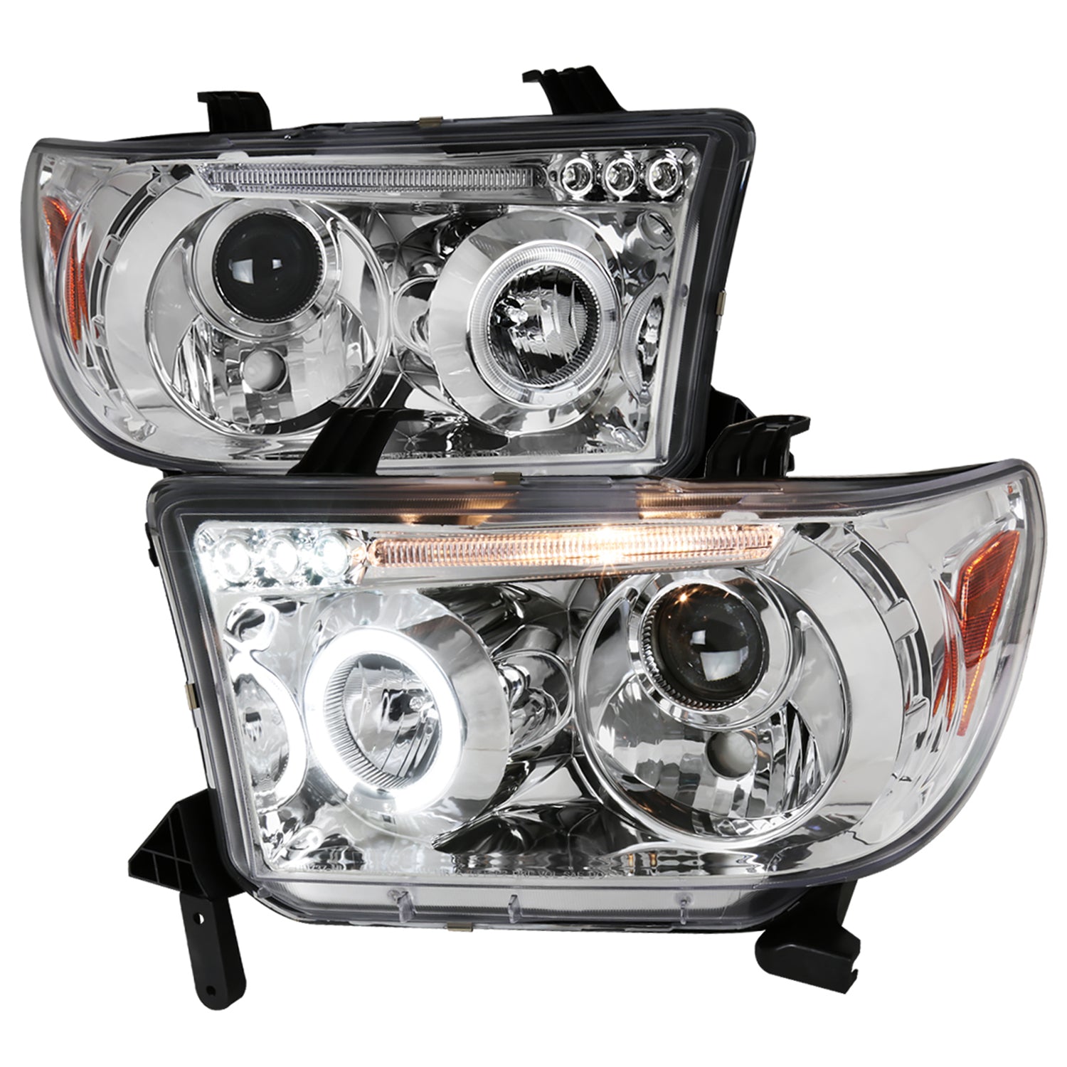 2007-2013 Toyota Tundra/ 08-2017 Sequoia Single Halo Projector Headlights Chrome