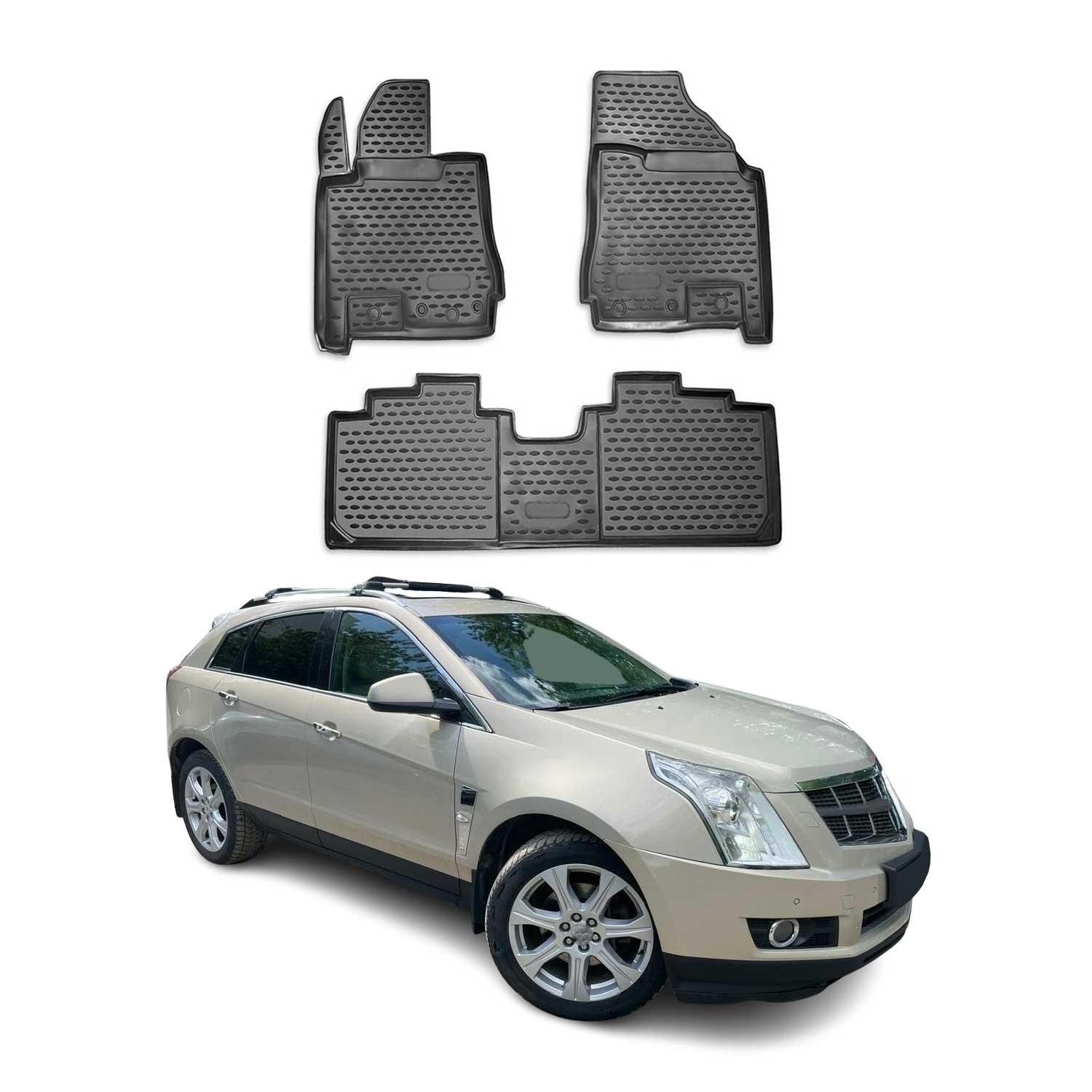 2010-2016 Cadillac SRX Floor Mats Liners Full Set All Weather Black