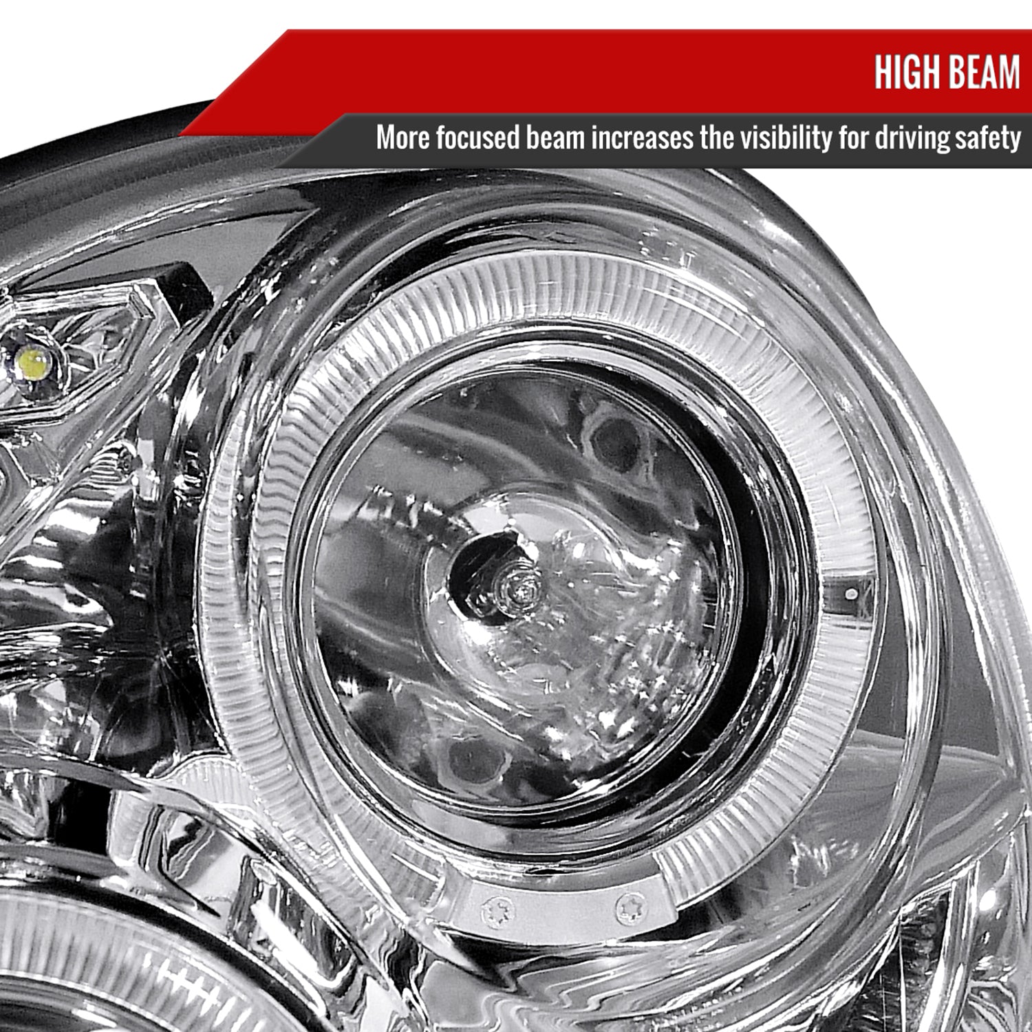 2002-2003 Subaru Impreza Dual Halo Bug Eye Projector Headlights Chrome/Clear