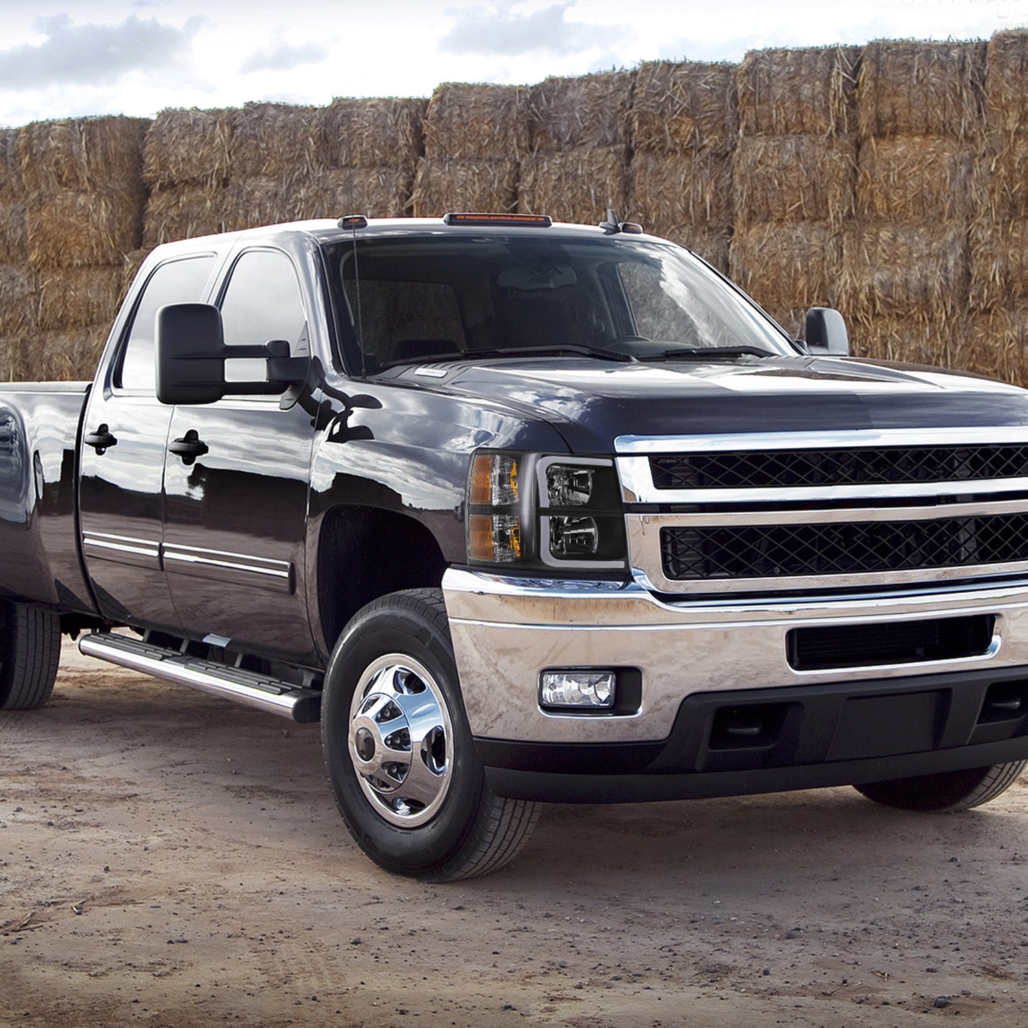 2007-2013 Chevy Silverado 1500 2500HD 3500HD LED Headlights Amber Reflector