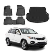 2012-2020 Kia Sorento Floor Mats & Cargo Liner Full Set All Weather Black