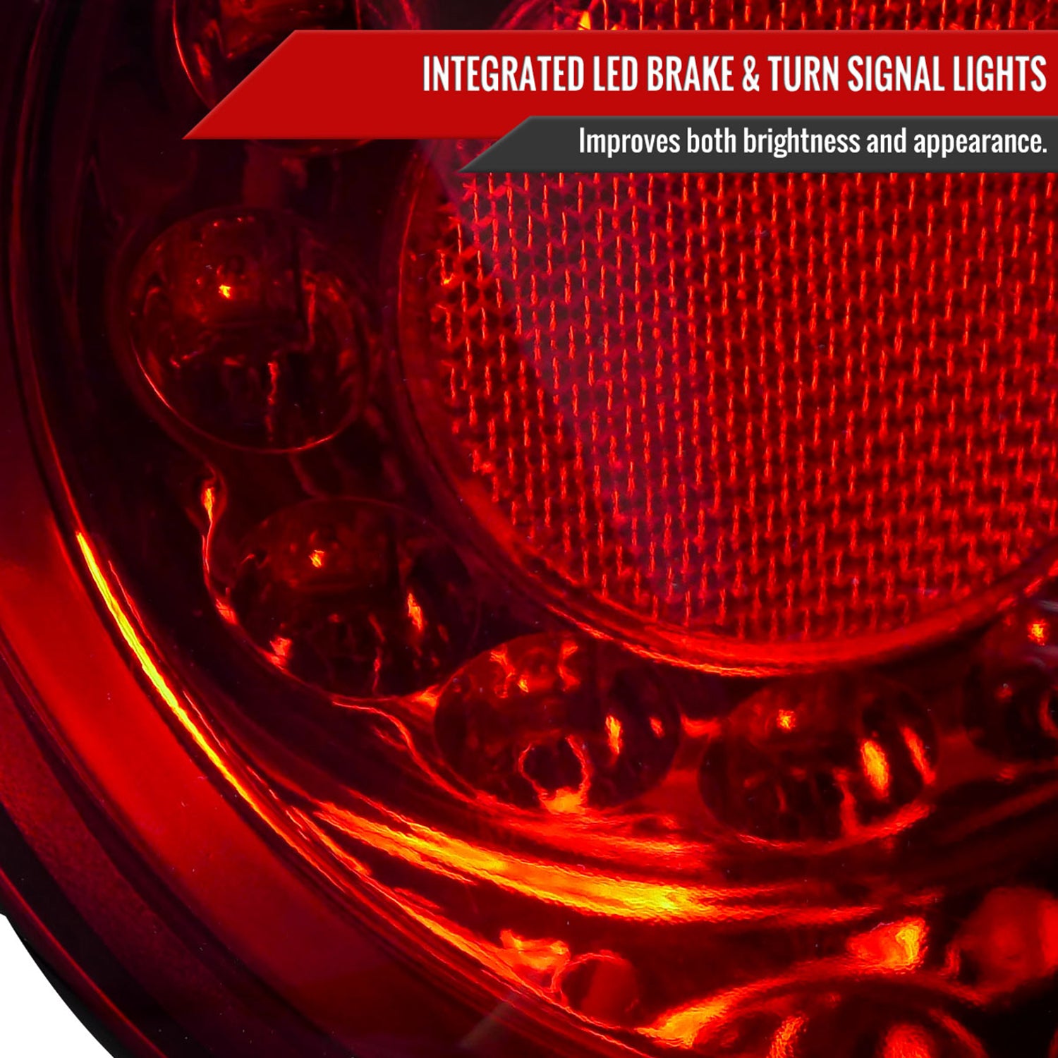 2005-2010 Chevy Cobalt Coupe LED Tail Lights & Trunk Reverse Lights Chrome/Red