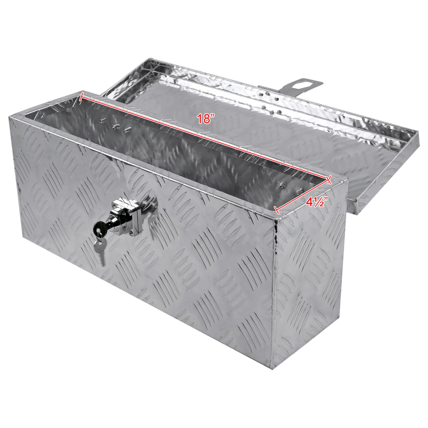 Universal 20" Heavy Duty Silver Aluminum Tool Box w/ Lock & Keys