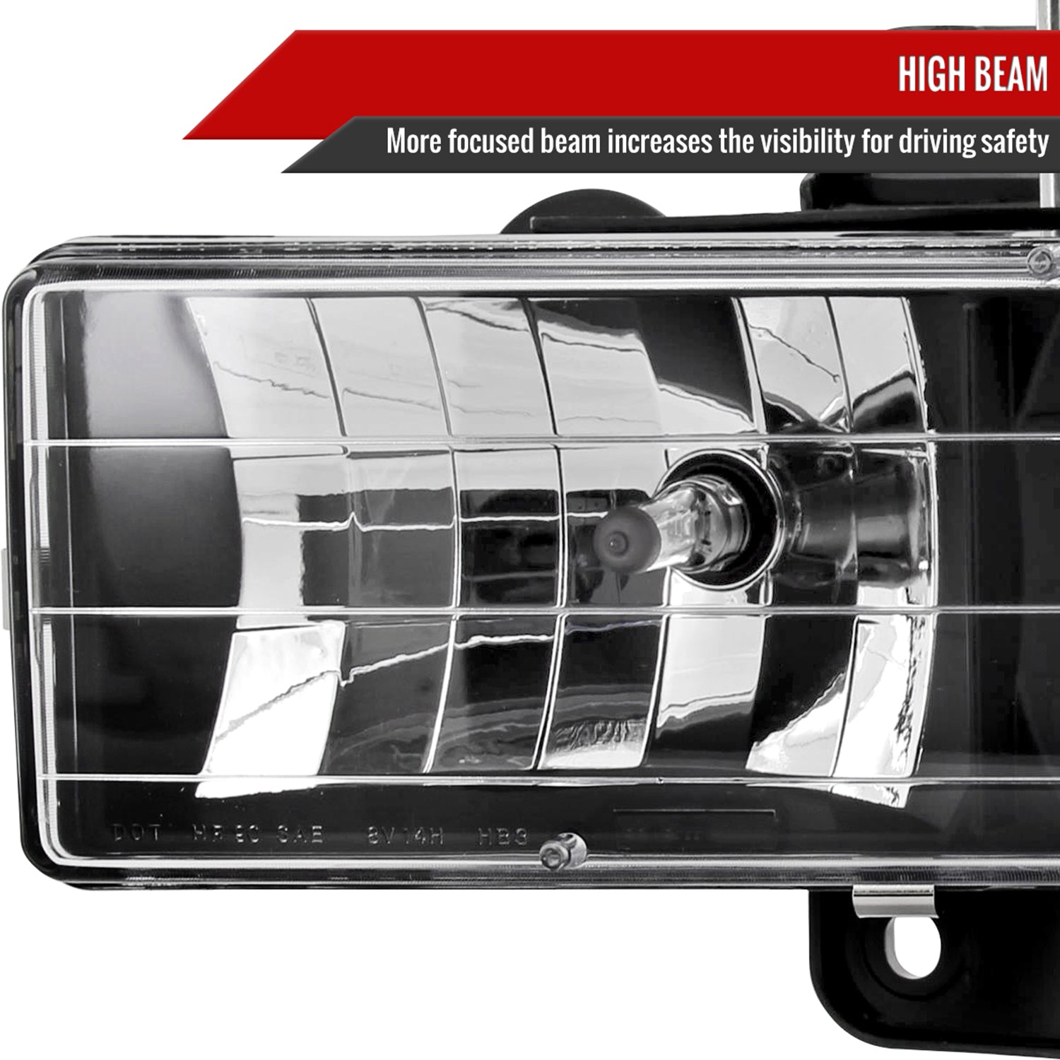 1988-1998 Chevy C/K C10/Tahoe/Sierra/Yukon/Suburban Crystal Headlights Black