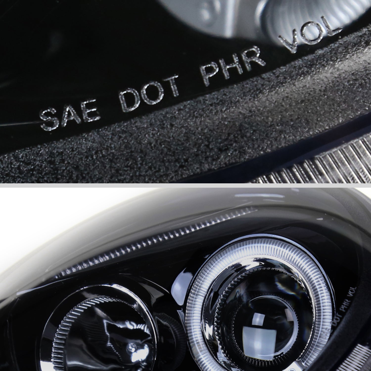 1998-2005 VW Beetle Halo Projector Headlights Glossy Black/Smoke Lens