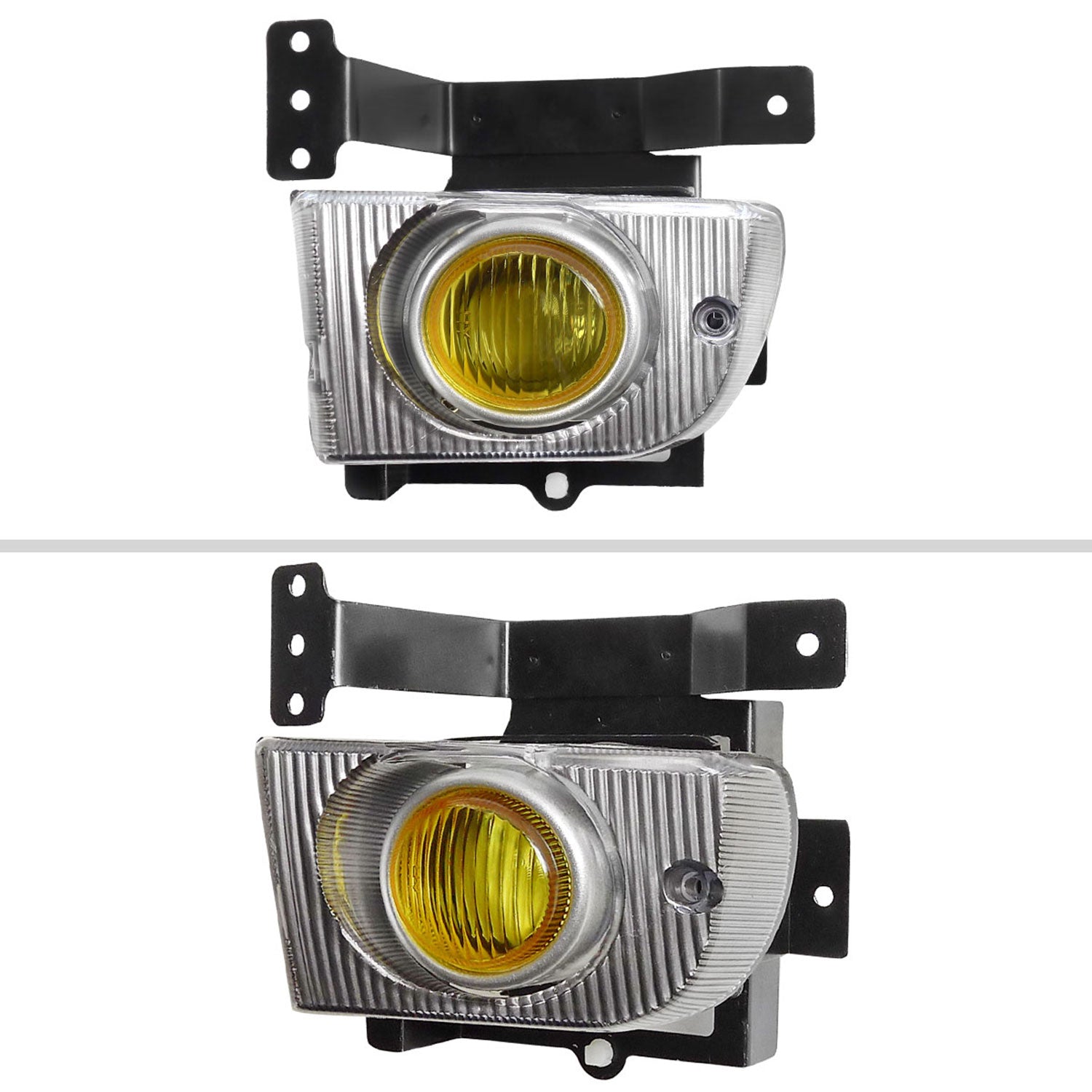 1992-1995 Honda Civic Sedan H3 Fog Lights Kit Chrome Housing/Yellow Lens