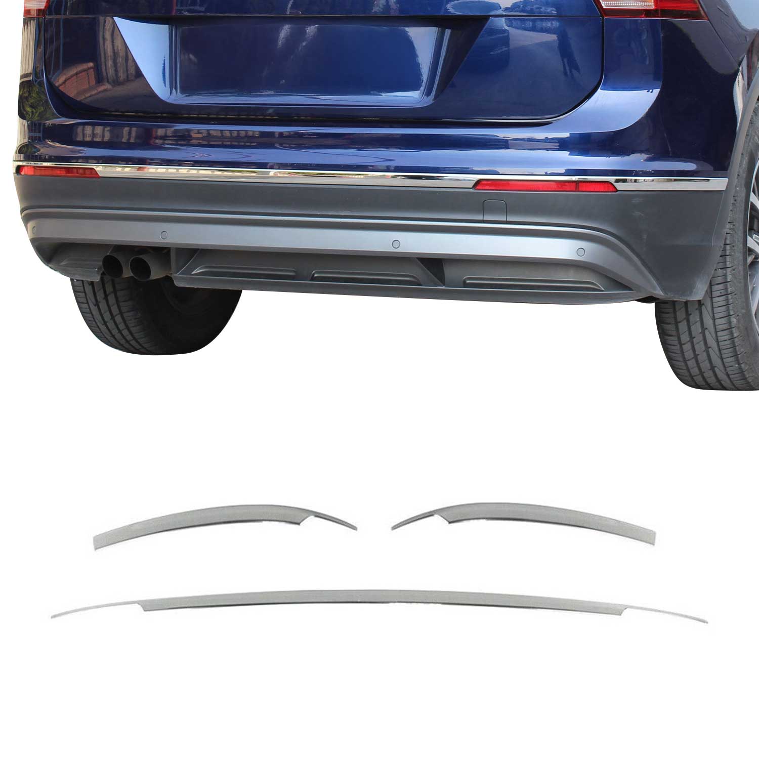 2016-2020 VW Tiguan 2.gen Pre-FL Rear Trunk Molding Trim Stainless Steel