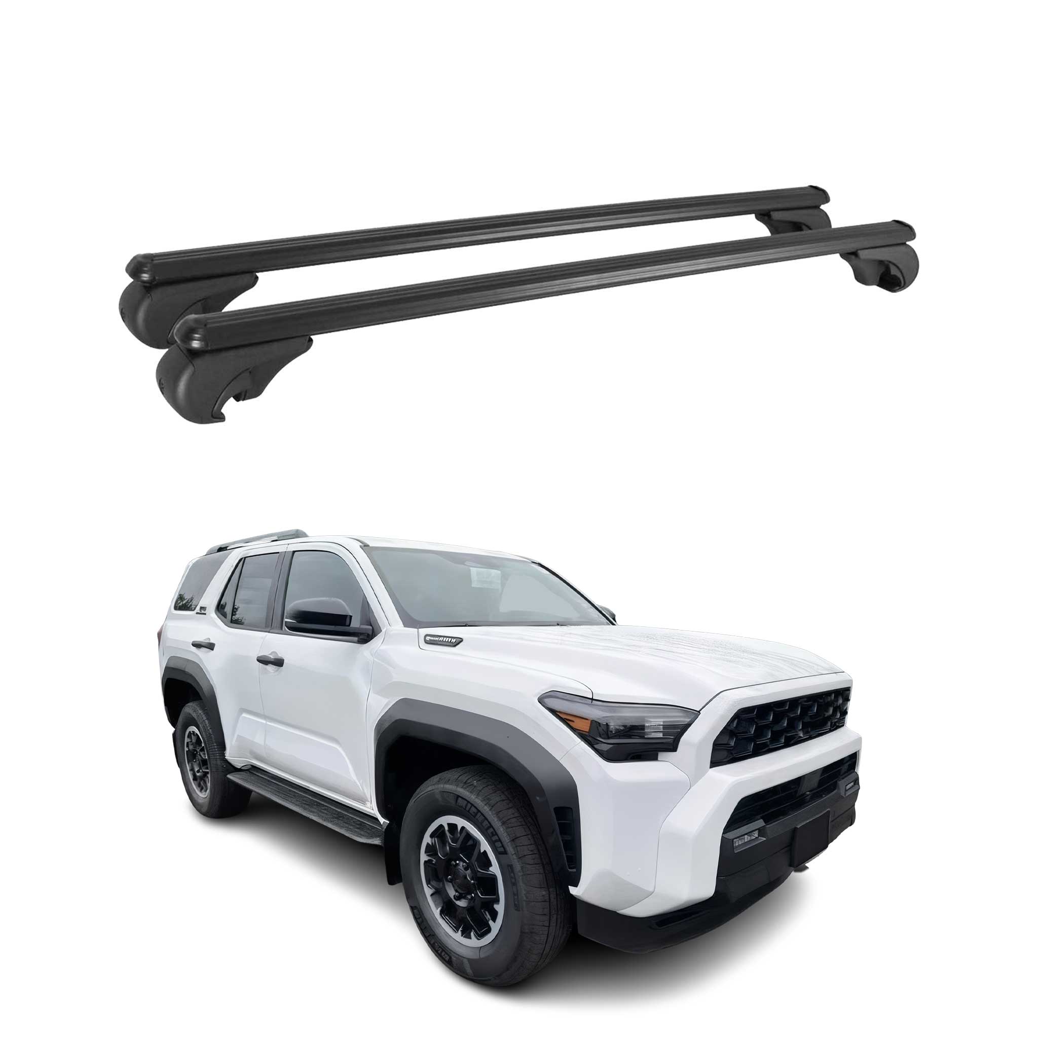 2025 Toyota 4Runner Roof Rack Cross Bars Luggage Carrier Alu Black 2Pcs