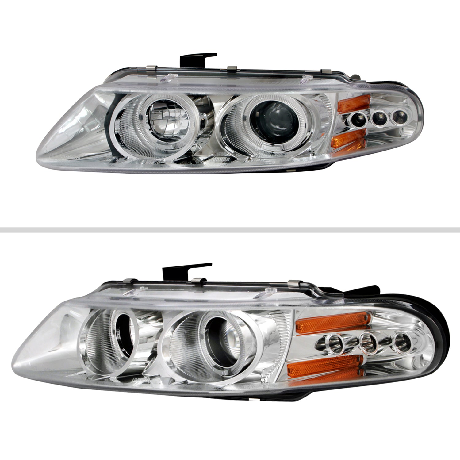 1997-2000 Dodge Avenger Chrysler Sebring Coupe Dual Halo Headlights Chrome