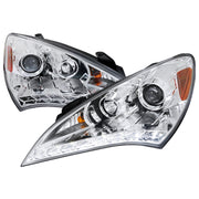 2010-2012 Hyundai Genesis Coupe Projector Headlights SMD LED Light Chrome