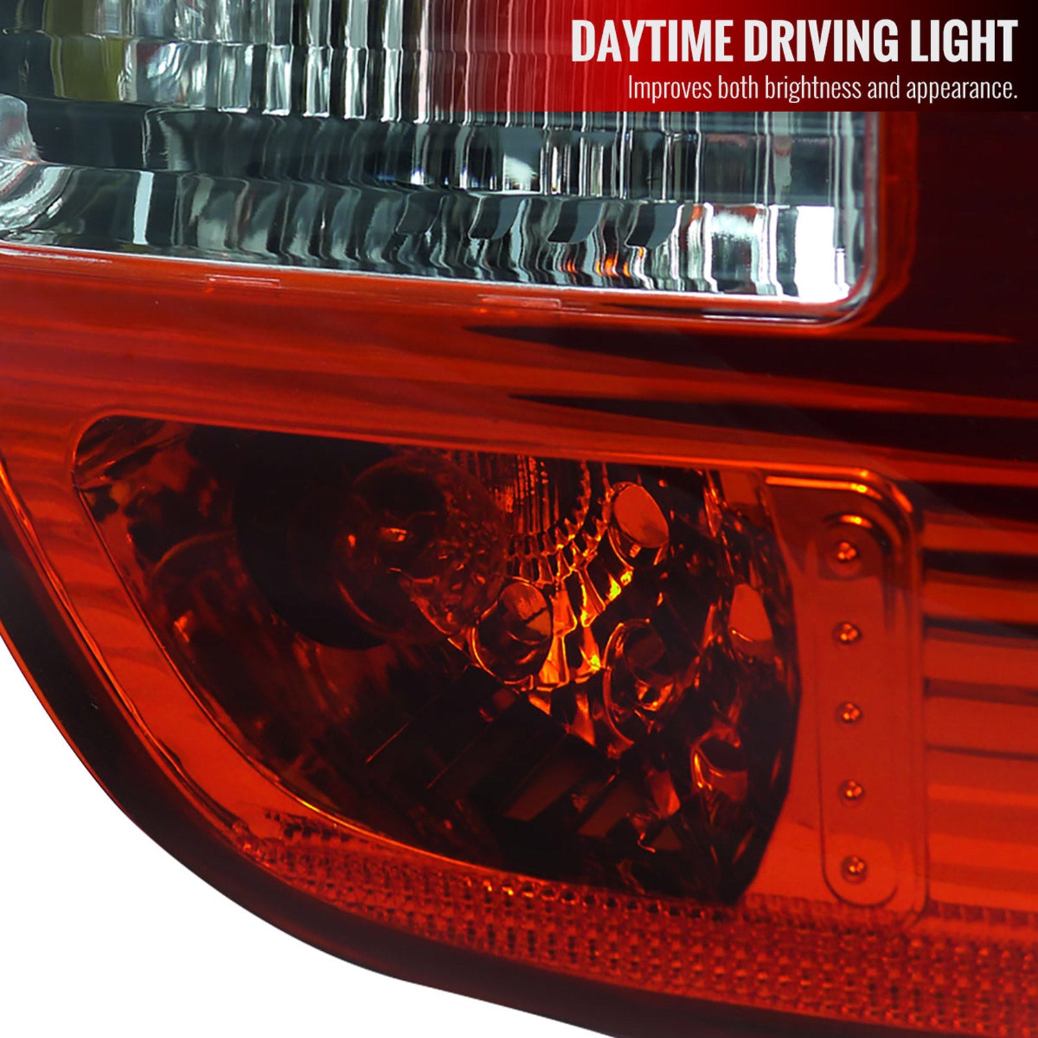 2000-2006 BMW E53 X5 Tail Lights Chrome Housing/Red Clear Lens