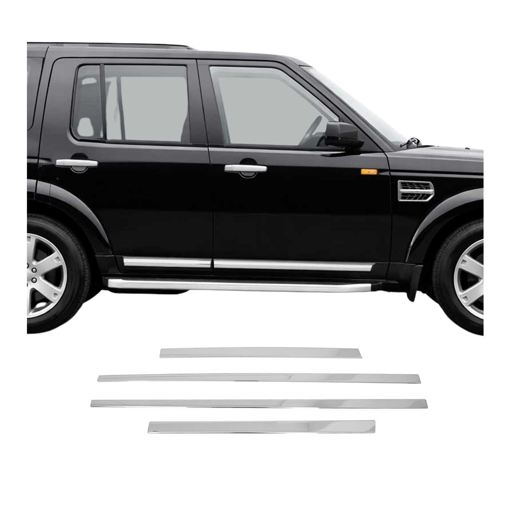 2005-2009 Land Rover LR3 Side Door Molding Trim Skirt Garnish S. Steel 4x