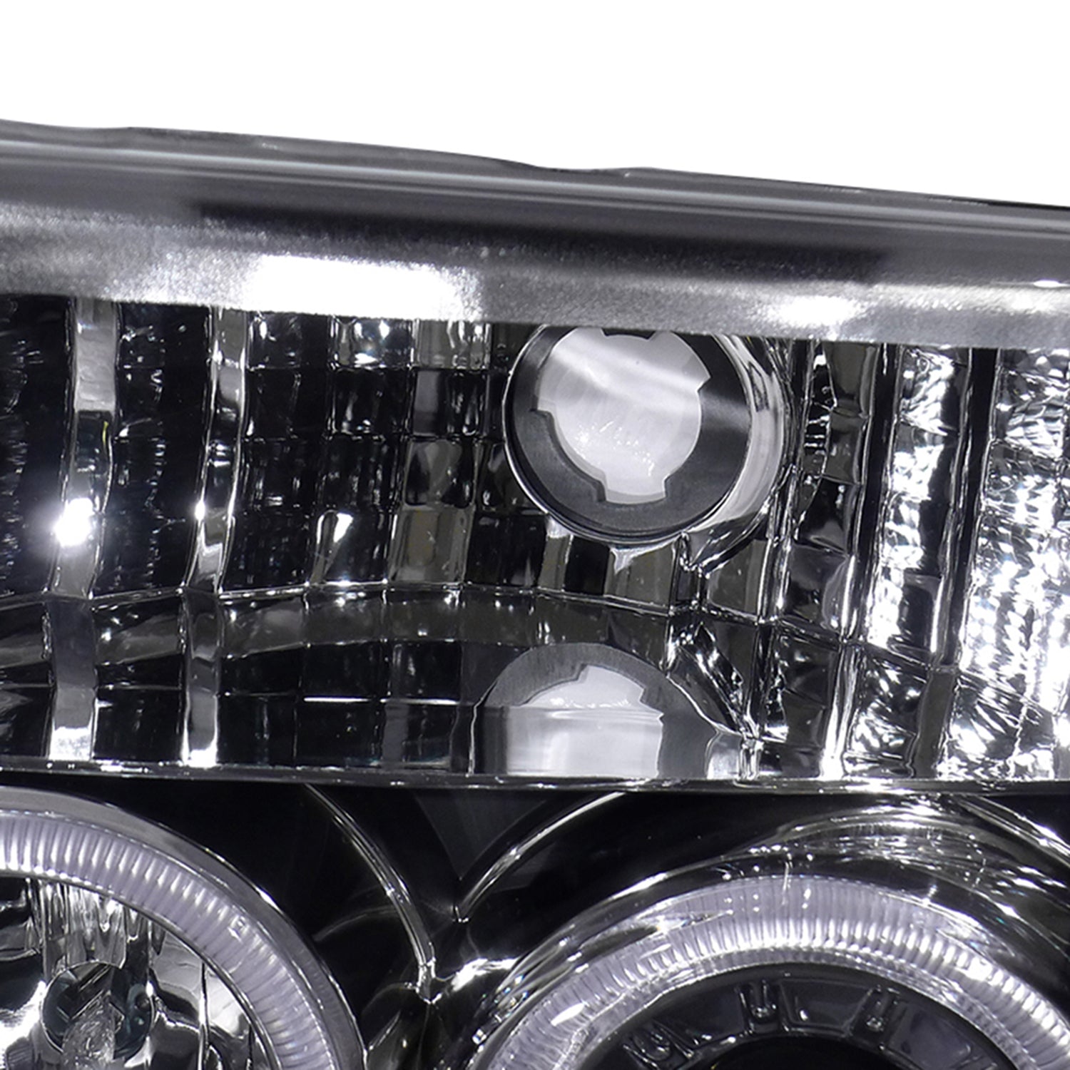 1992-1996 Ford F-150 F-250 F-350 Bronco Dual Halo Projector Headlights Black