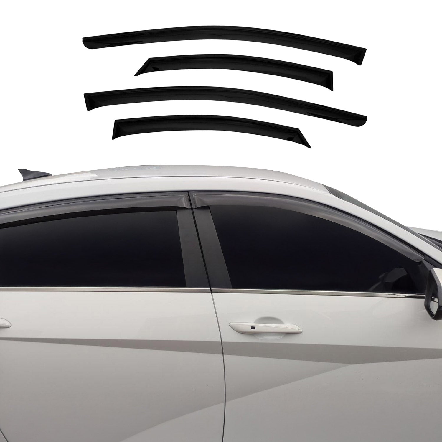 2021-2025 Hyundai Elantra Window Visor Vent Rain Deflector 4Pcs Smoke