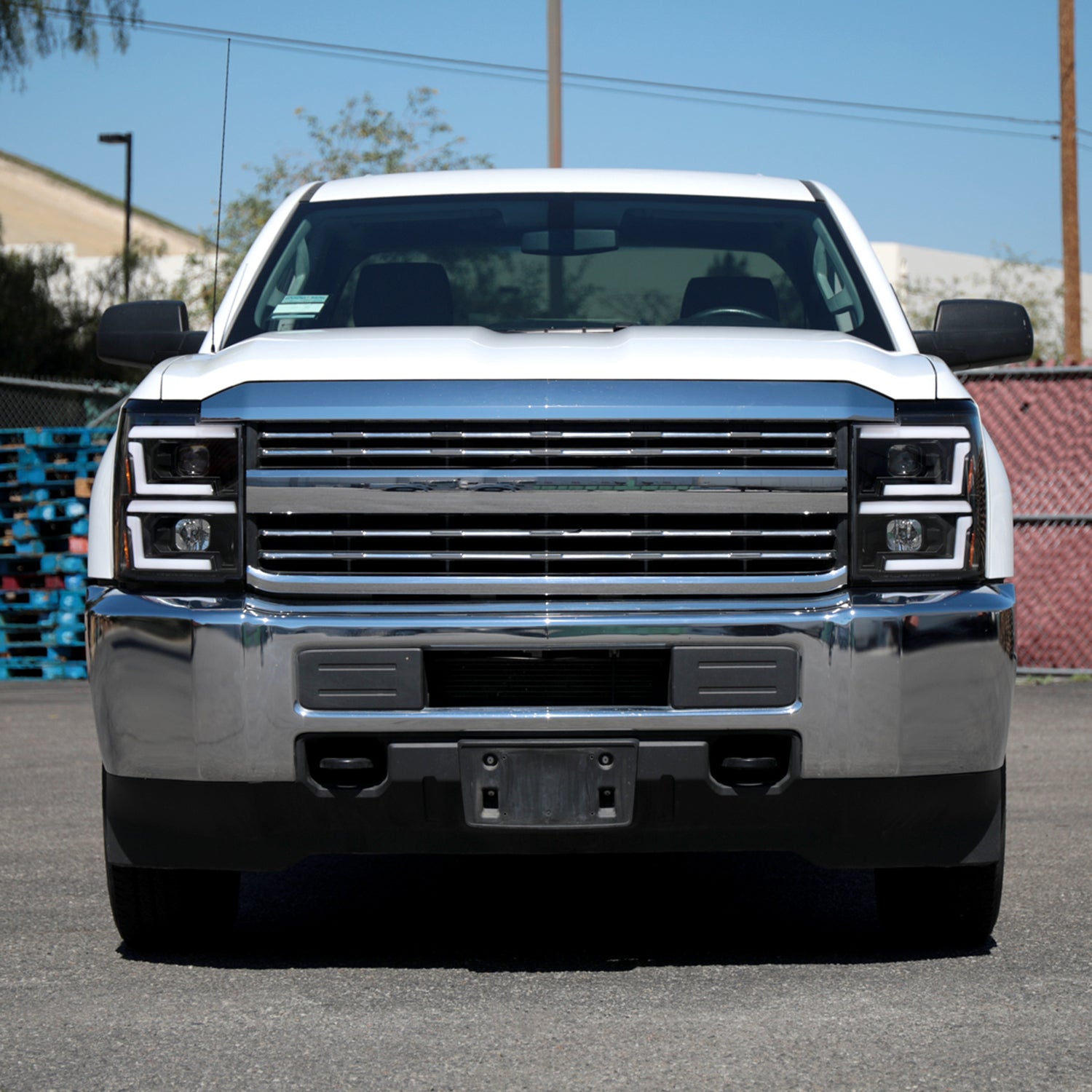 2015-2019 Chevy Silverado 2500HD/3500HD LED Projector Headlights Matte Black