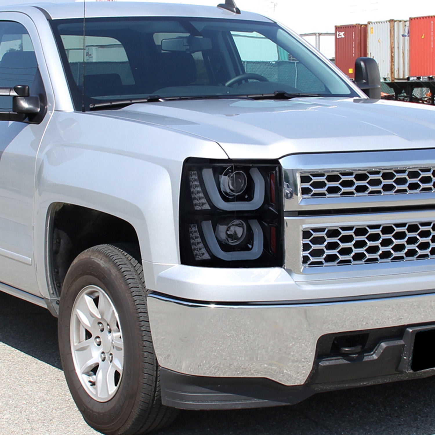 2014-2015 Chevy Silverado 1500 LED U-Bar Headlights LED Signal Lights Smoke