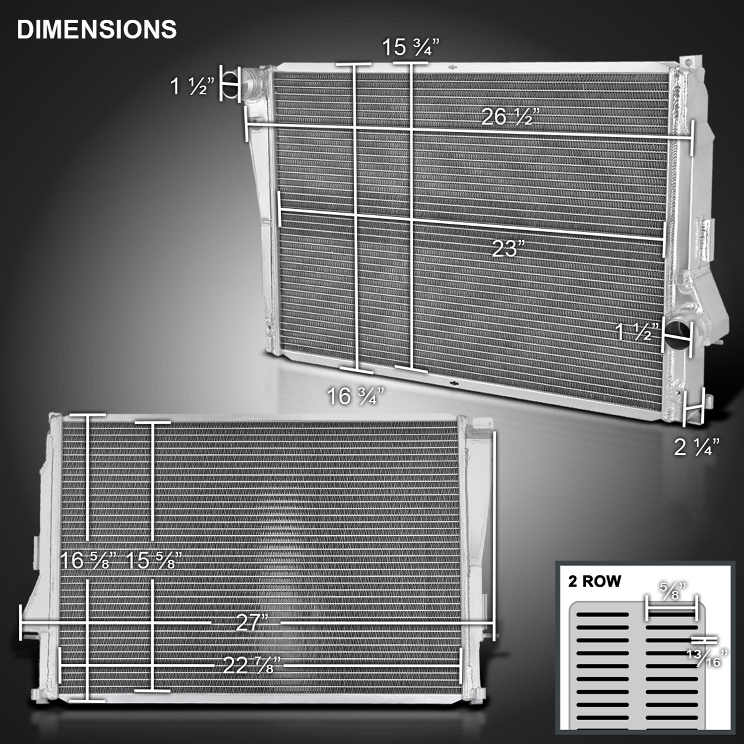 2001-2006 BMW 3 Series E46 Manual Transmission Alu 3-Row Performance Radiator