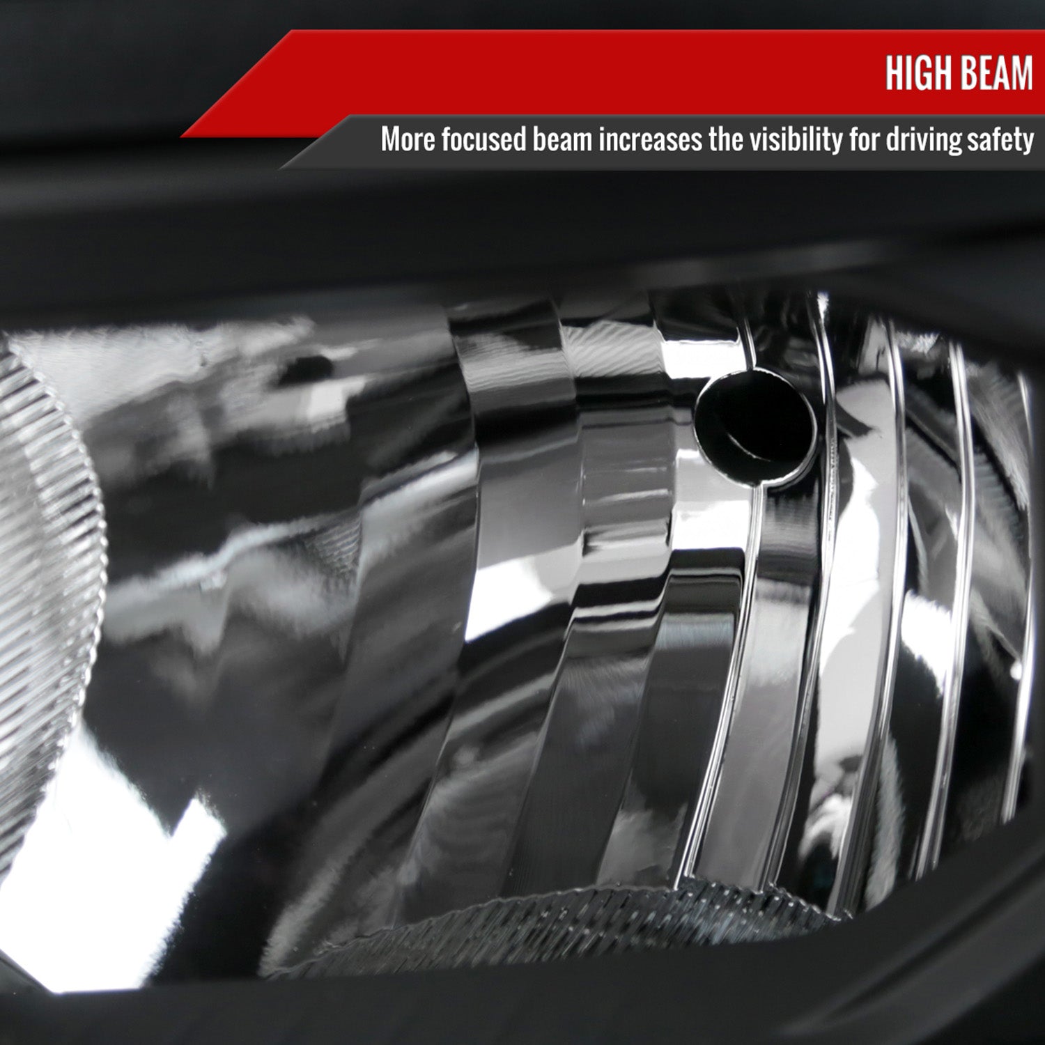 2014-2015 Chevy Silverado 1500 Factory Style V2 Headlights Matte Black/Clear