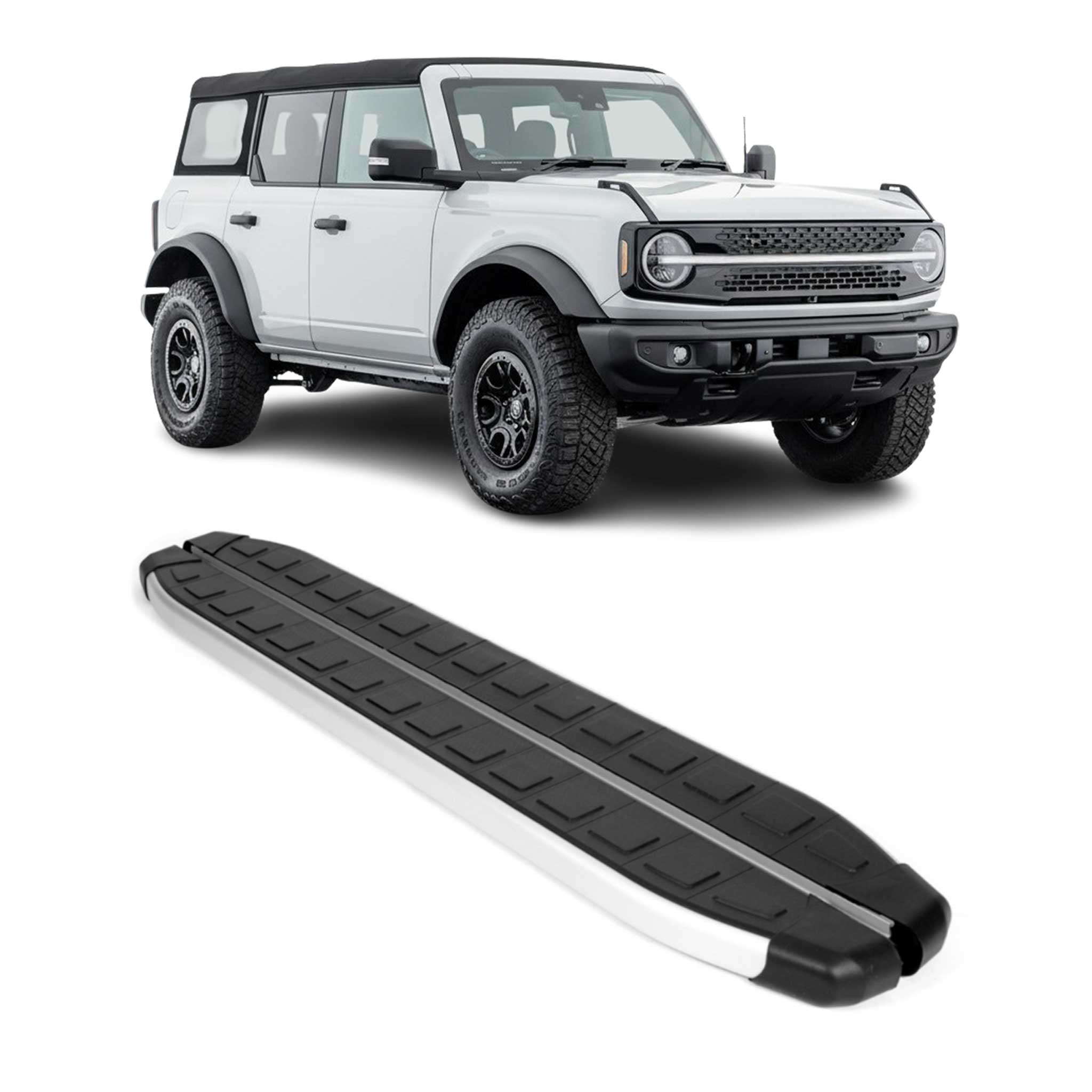 2021-2024 Ford Bronco 4 Door Nerf Bar Side Step Running Boards Alu 2x