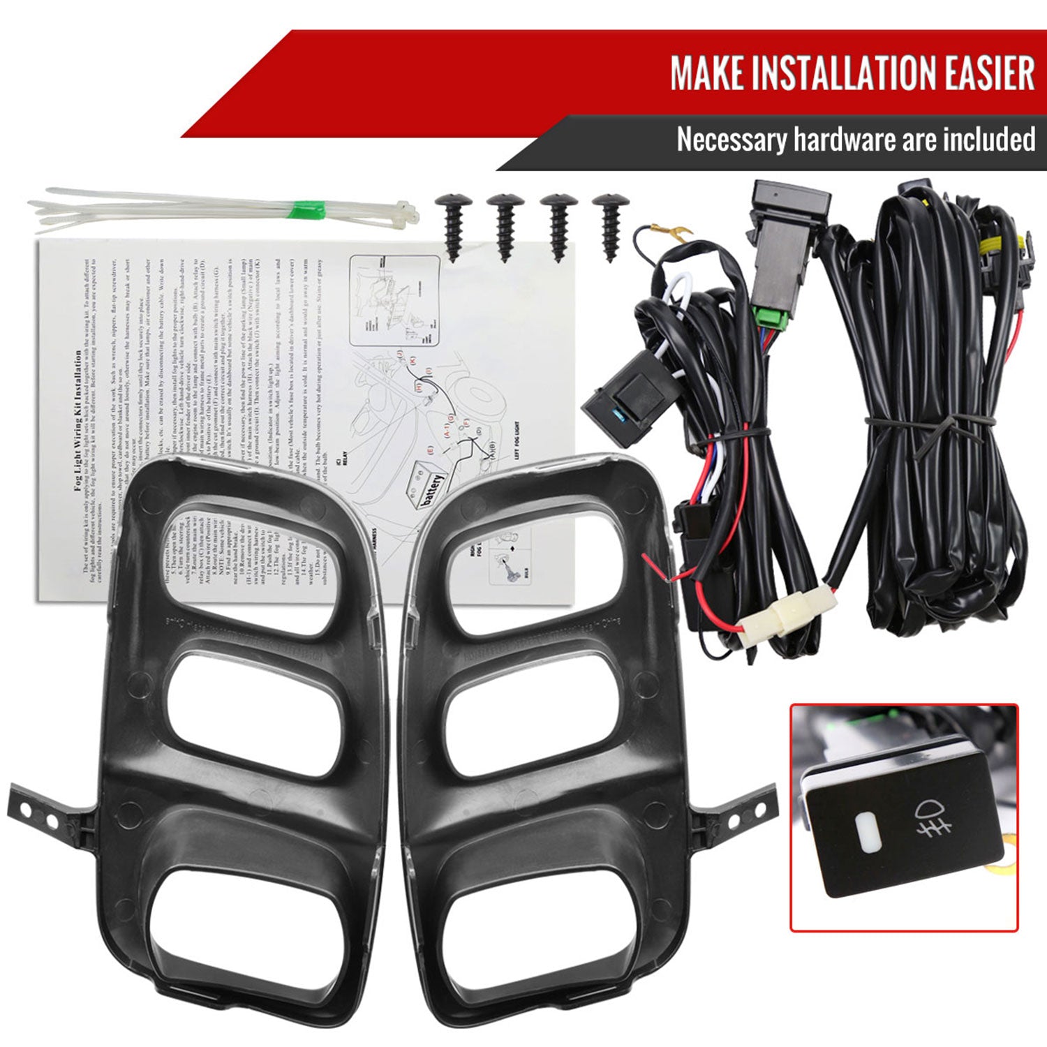 2021-2023 Honda Odyssey LED Fog Lights Kit Chrome Housing/Clear Lens