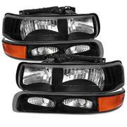 1999-2002 Chevy Silverado/ Tahoe/Suburban Factory Headlights Bumper Black