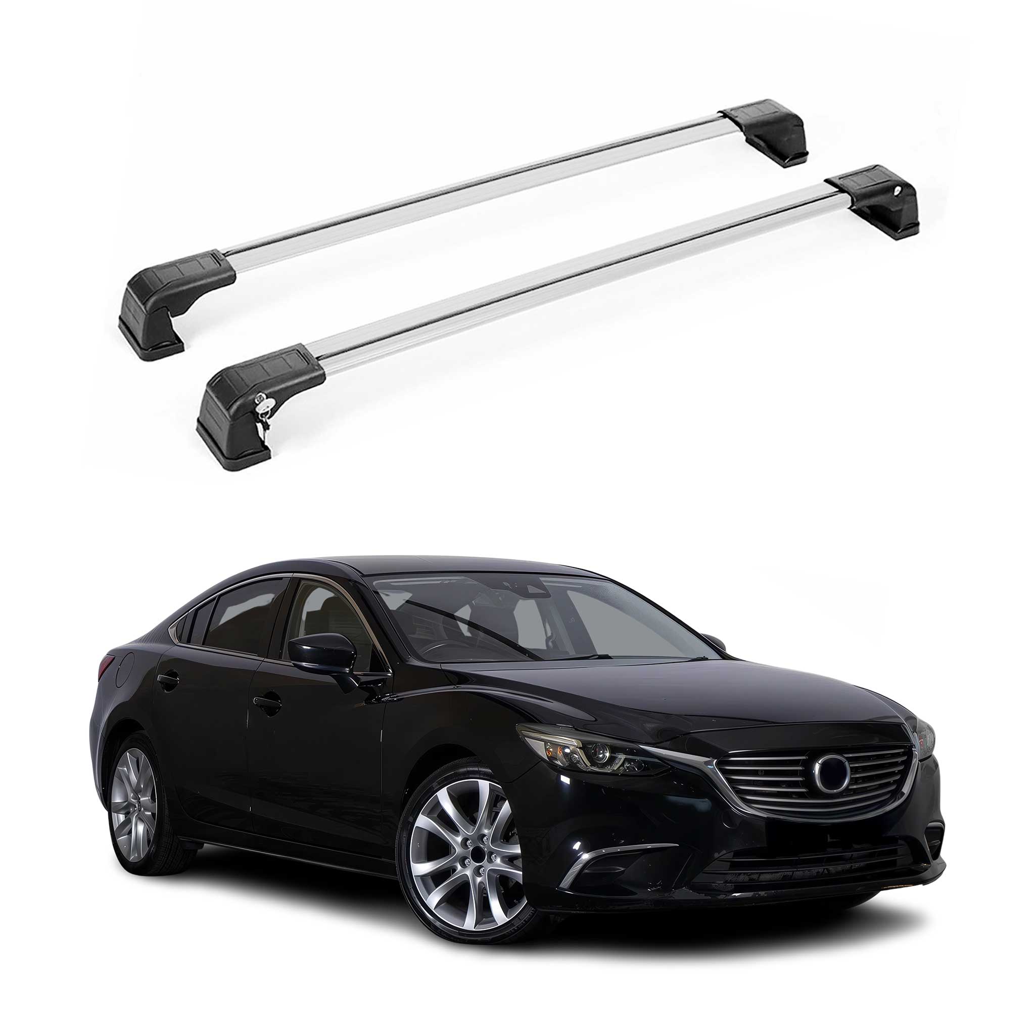 2009-2021 Mazda 6 Sedan Roof Rack Cross Bars Silver