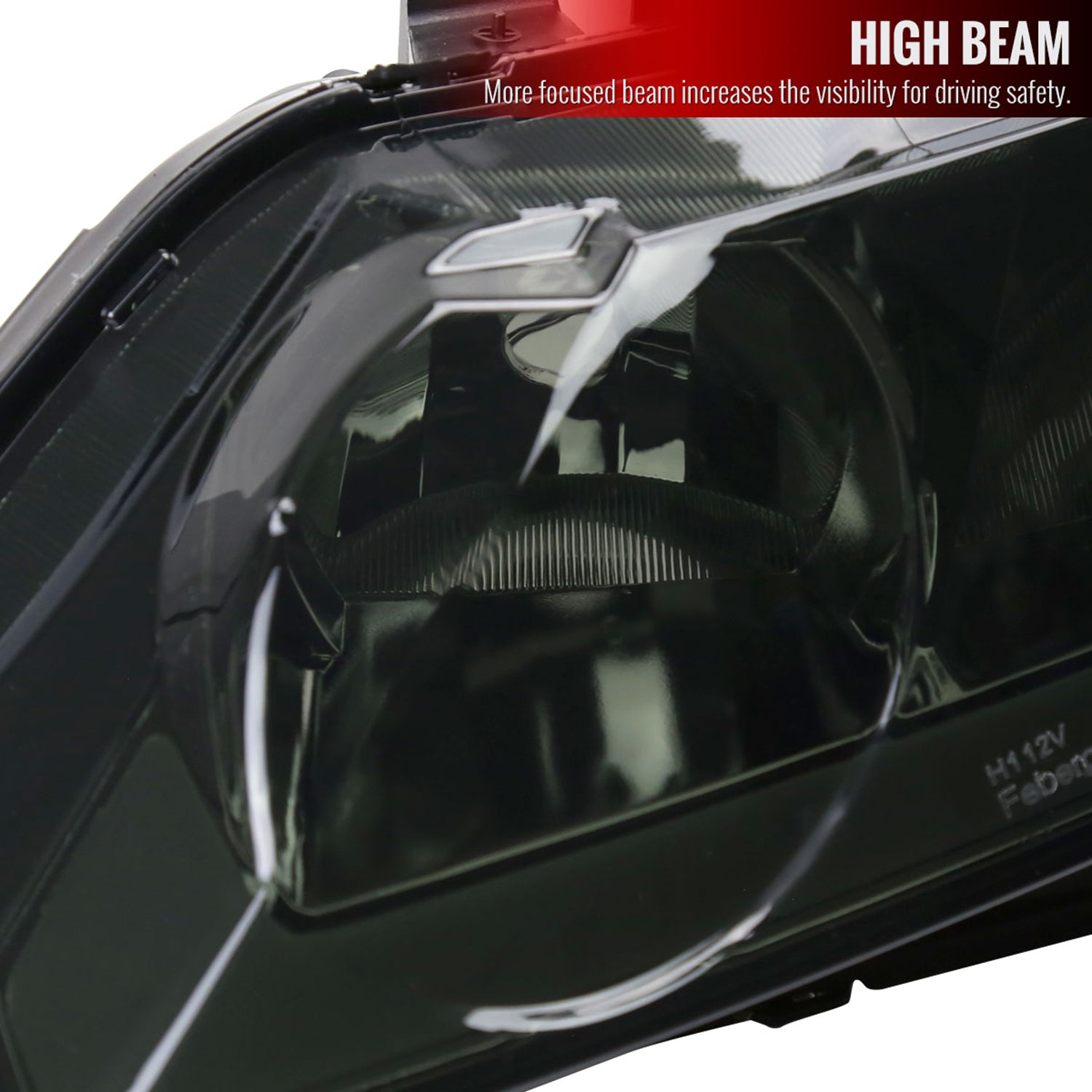 2006-2011 Honda Civic 4DR Sedan Factory Headlights w/LED Strip Chrome/Smoke