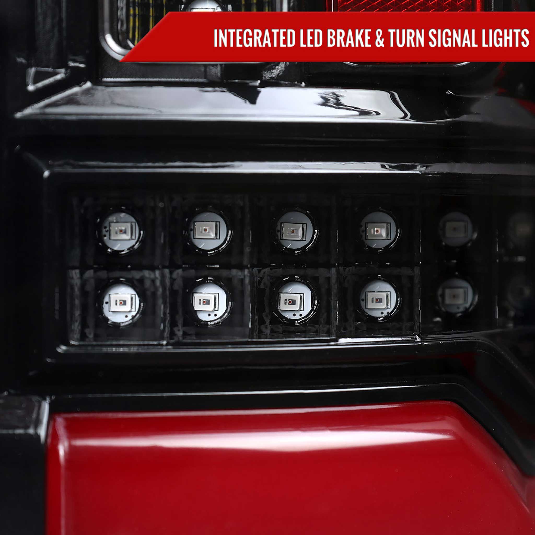 For Dodge RAM 2019-2024 White LED Bar Tail Lights Glossy Black Housing Clean Lens