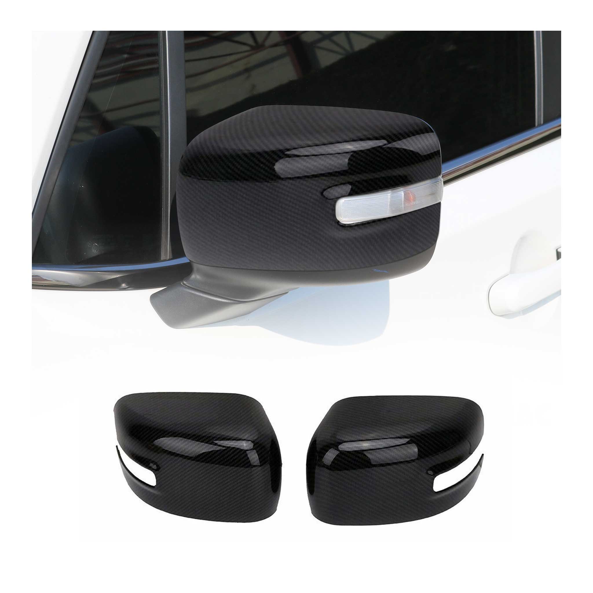 2019-2024 Jeep Renegade Side Mirror Cover Caps Carbon Fiber Black 2 Pcs
