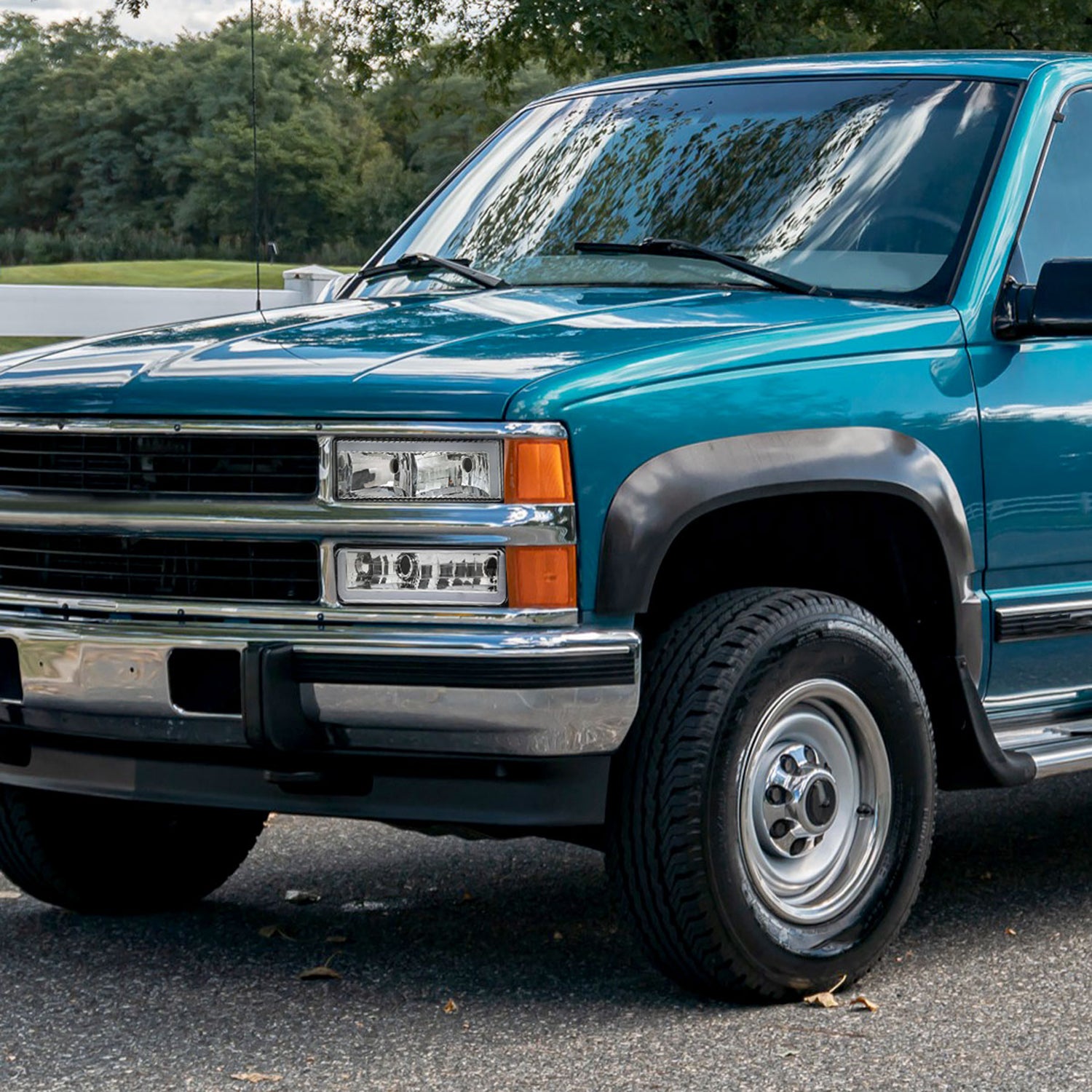 1988-1998 Chevy/GMC C10 C/K LED Strip Factory Style Headlights Chrome/Clear