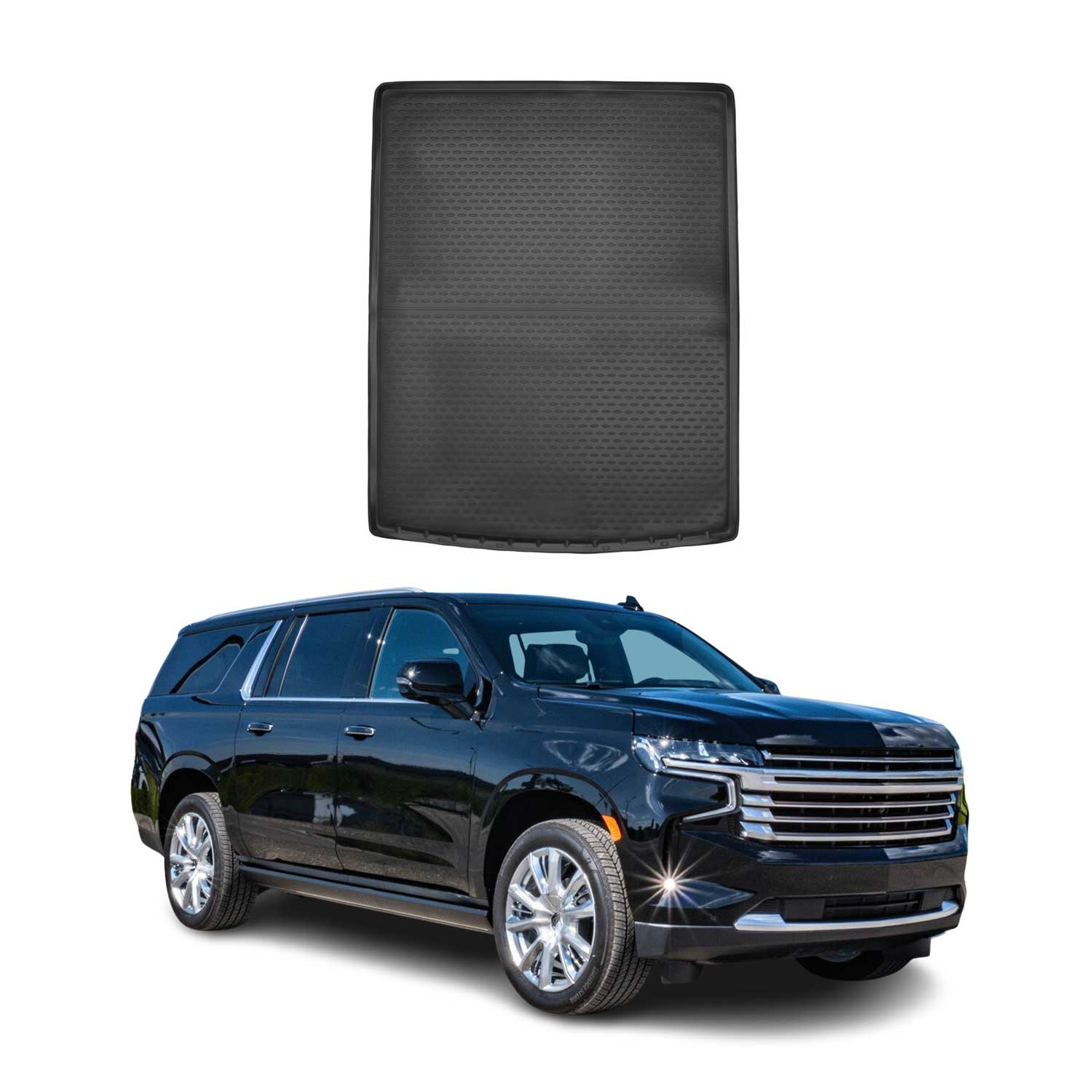 2021-2025 Chevrolet Suburban behind second row Cargo Liner Trunk Mat All Weather Black