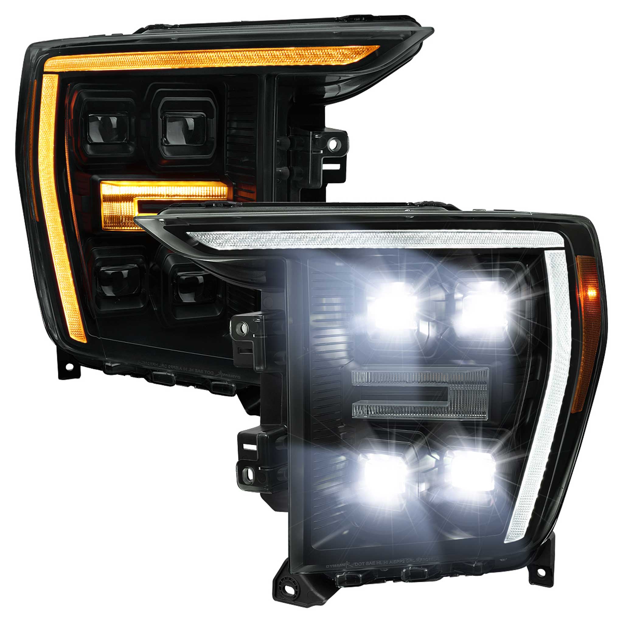 For Ford F-150 2021-2023 Full LED Projector Headlights Sequential DRL Black Housing Smoked Lens