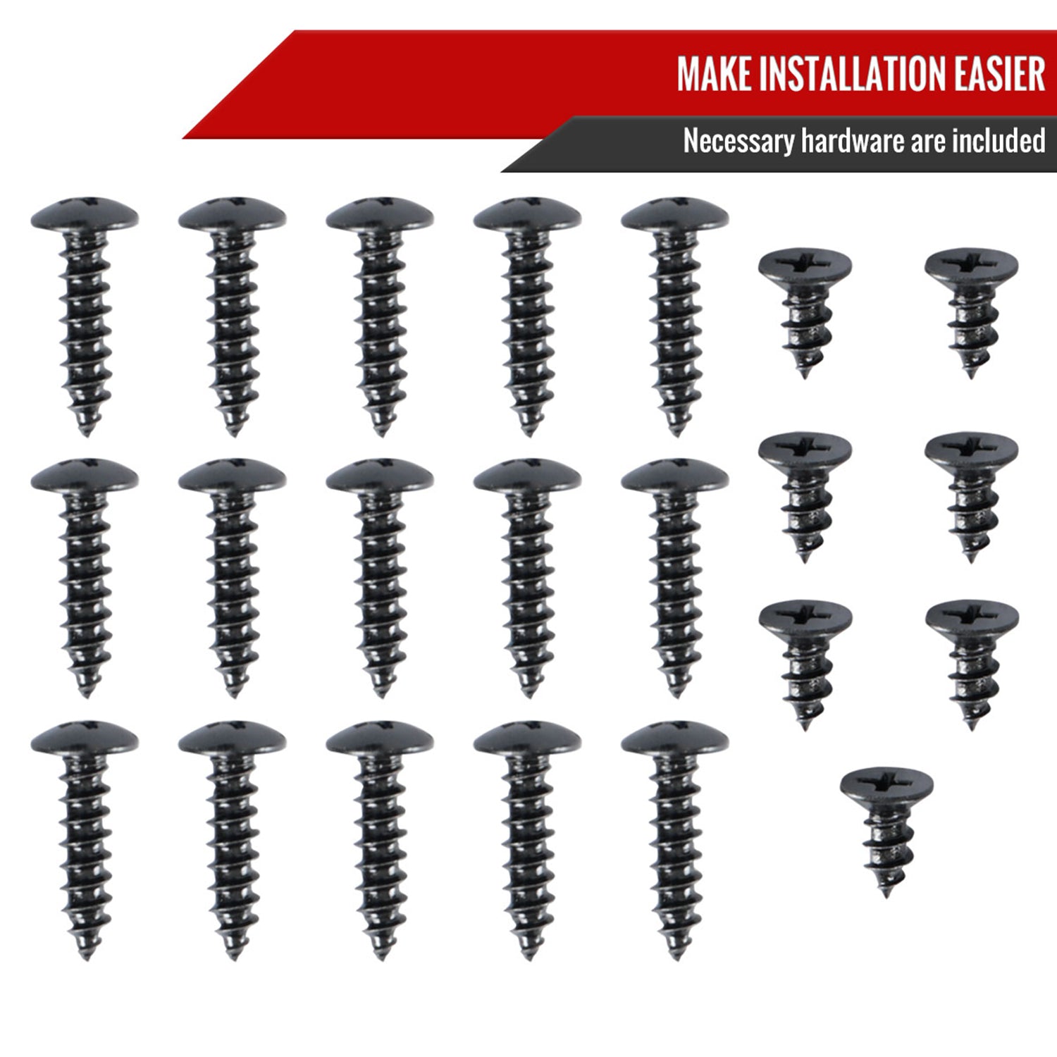 2017-2018 Hyundai Elantra Glossy Black Polypropylene 3Pcs Bumper Lip