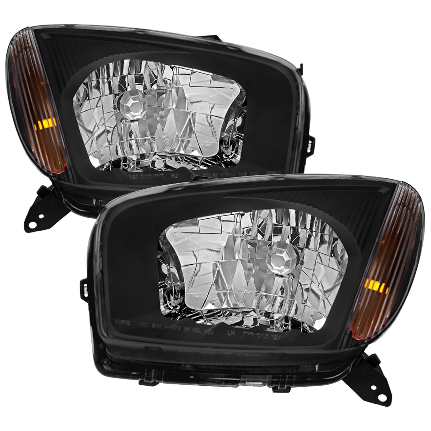 2001-2003 Toyota RAV4 Factory Style Headlights Matte Black/Clear Lens