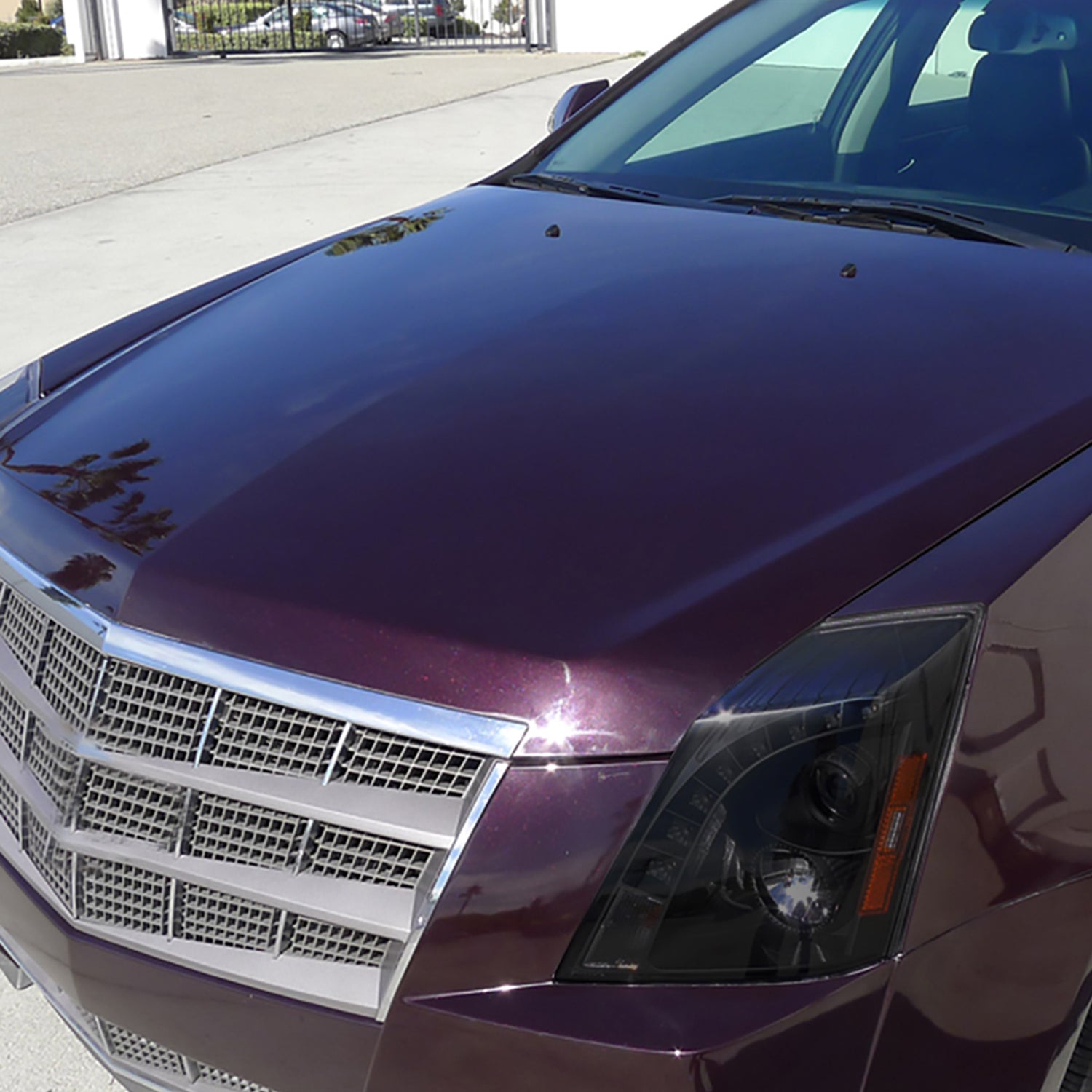 2008-2014 Cadillac CTS SMD LED Light Strip Projector Headlights Black/Smoke