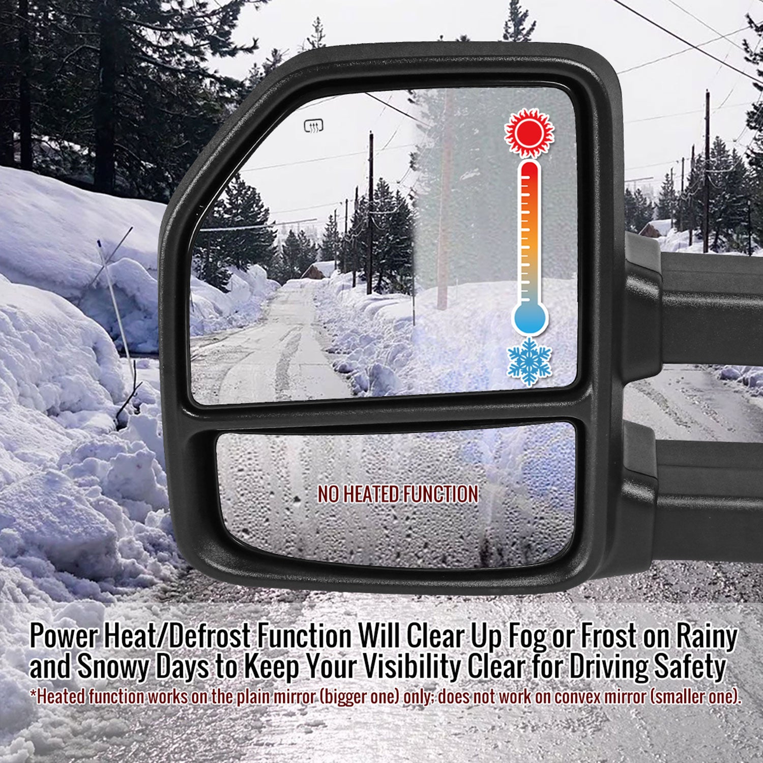 2015-2020 Ford F-150 Heated Towing Mirrors Clear Lens Sequential &Turn Signal