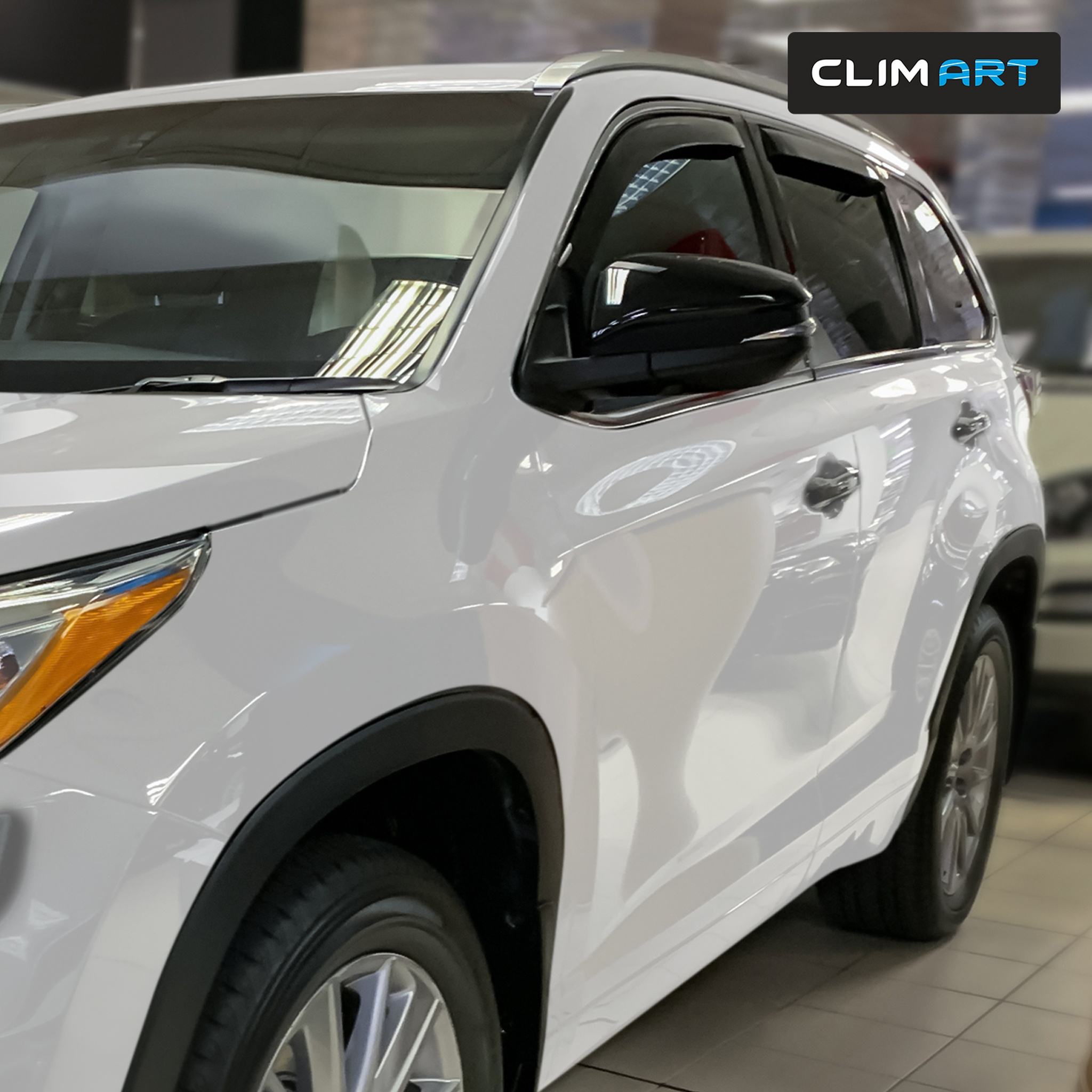 Clim Art Wind Deflectors for Toyota Highlander 2014-2019 Dark Smoke 4Pcs