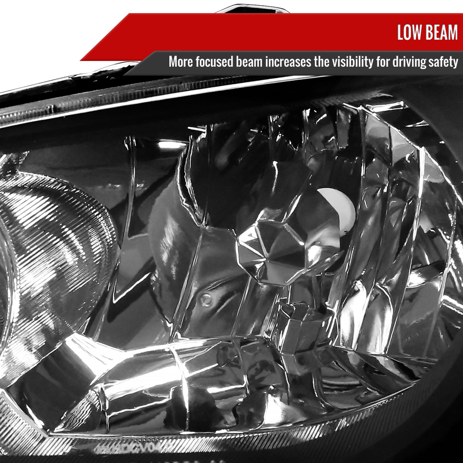 2004-2005 Honda Civic Crystal Headlights Matte Black Housing/Clear Lens