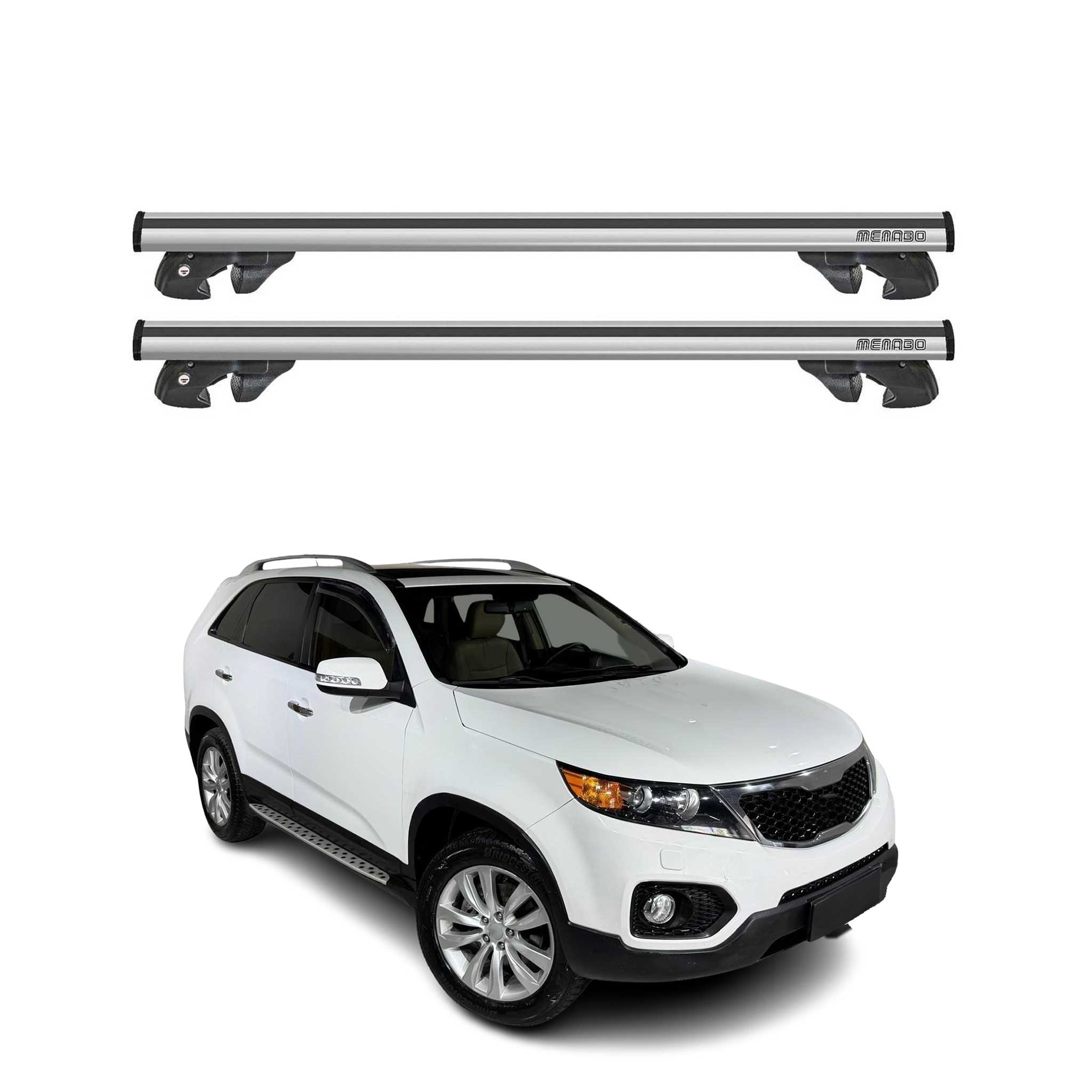 2011-2013 Kia Sorento Roof Rack Cross Bars Silver