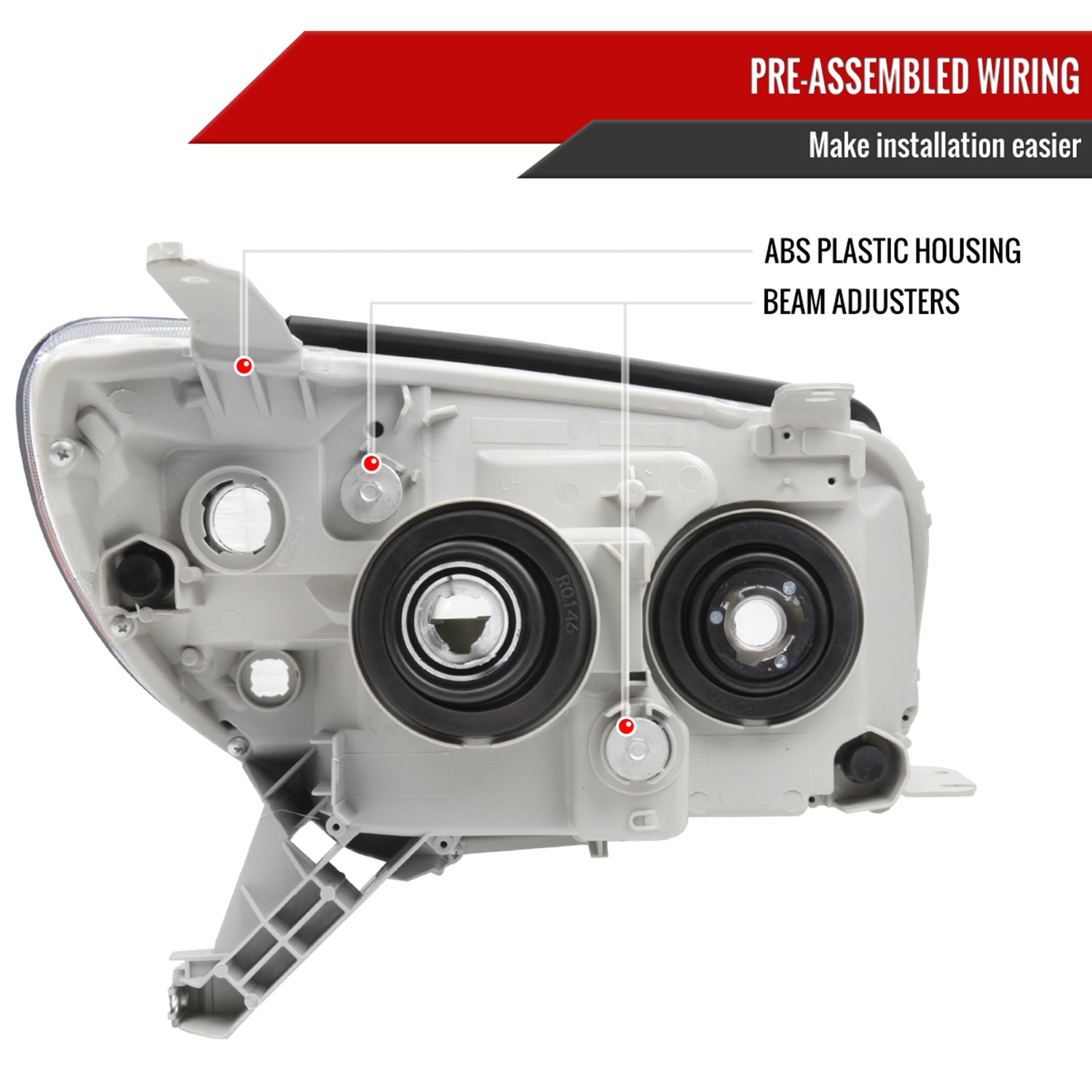 2006-2009 Toyota 4Runner SR5 Limited Projector Style Headlights Chrome/Clear