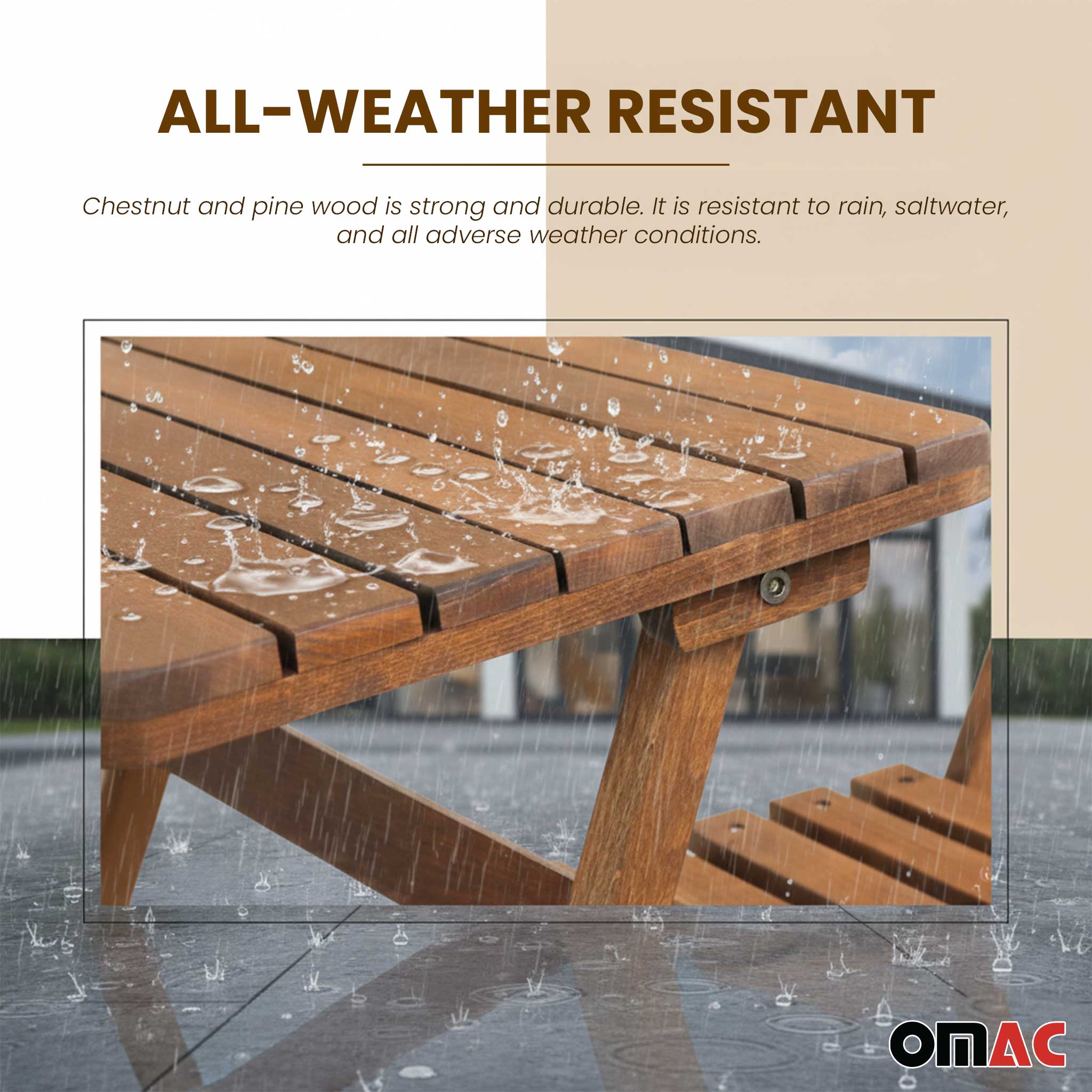 3Pcs Folding Wooden Bistro Set Dining Indoor Outdoor Furniture BBQ Picnic Party