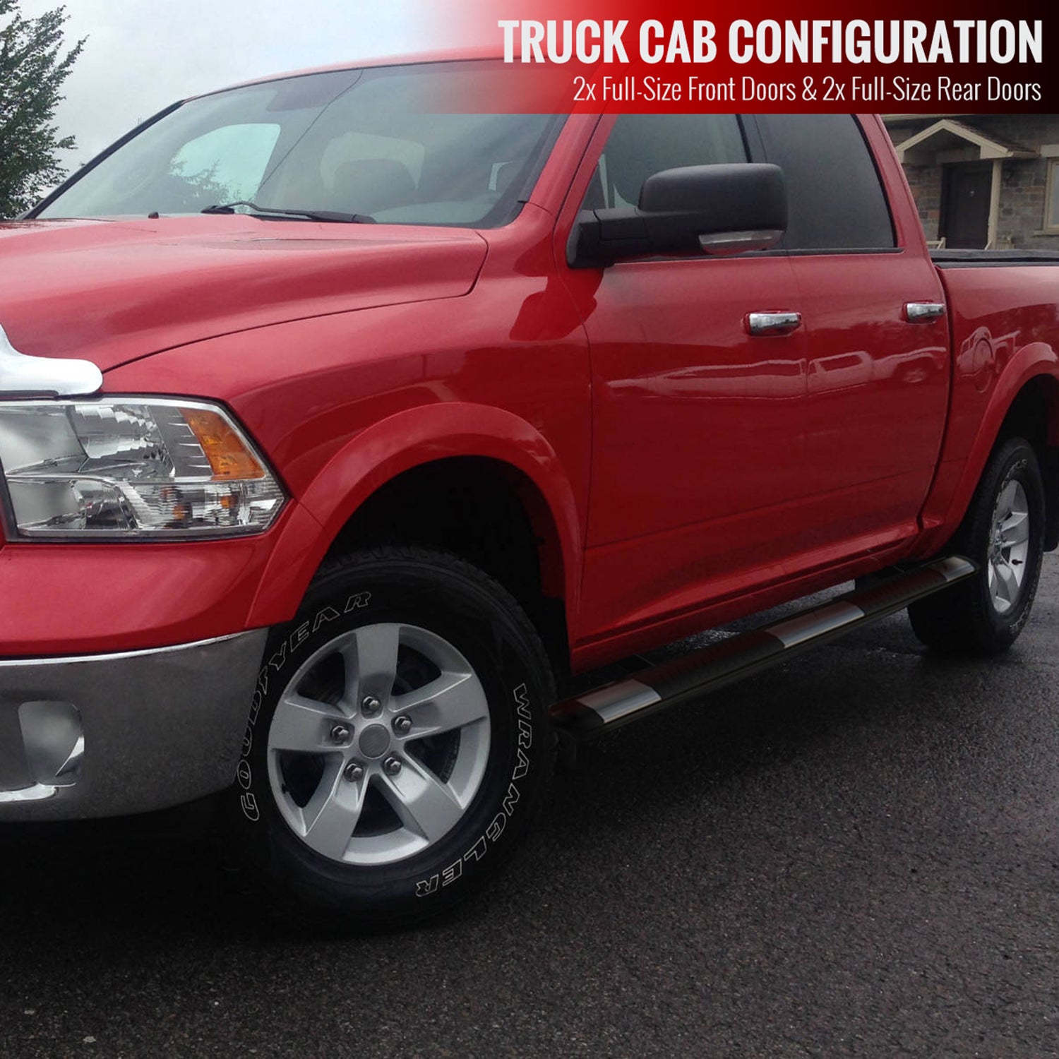 2009-2018 Dodge RAM 1500 2500 3500 4500 5500 Crew Cab Alu Side Step Bars