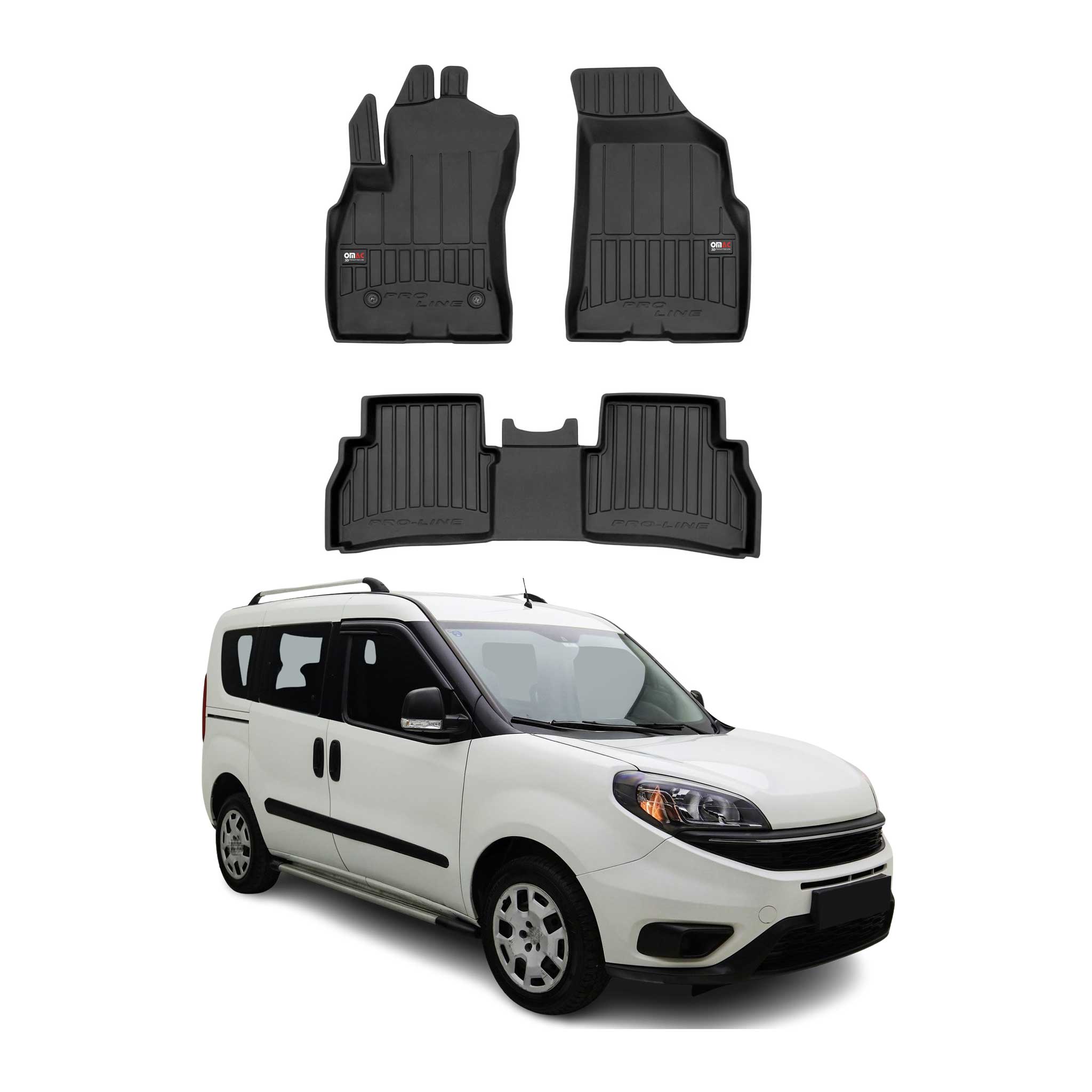 OMAC Premium Floor Mats for RAM ProMaster City 2015-2022 Heavy Duty All-Weather