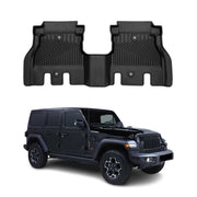 2018-2025 Jeep Wrangler Unlimited Premium Floor Mats Liners Second Row Black