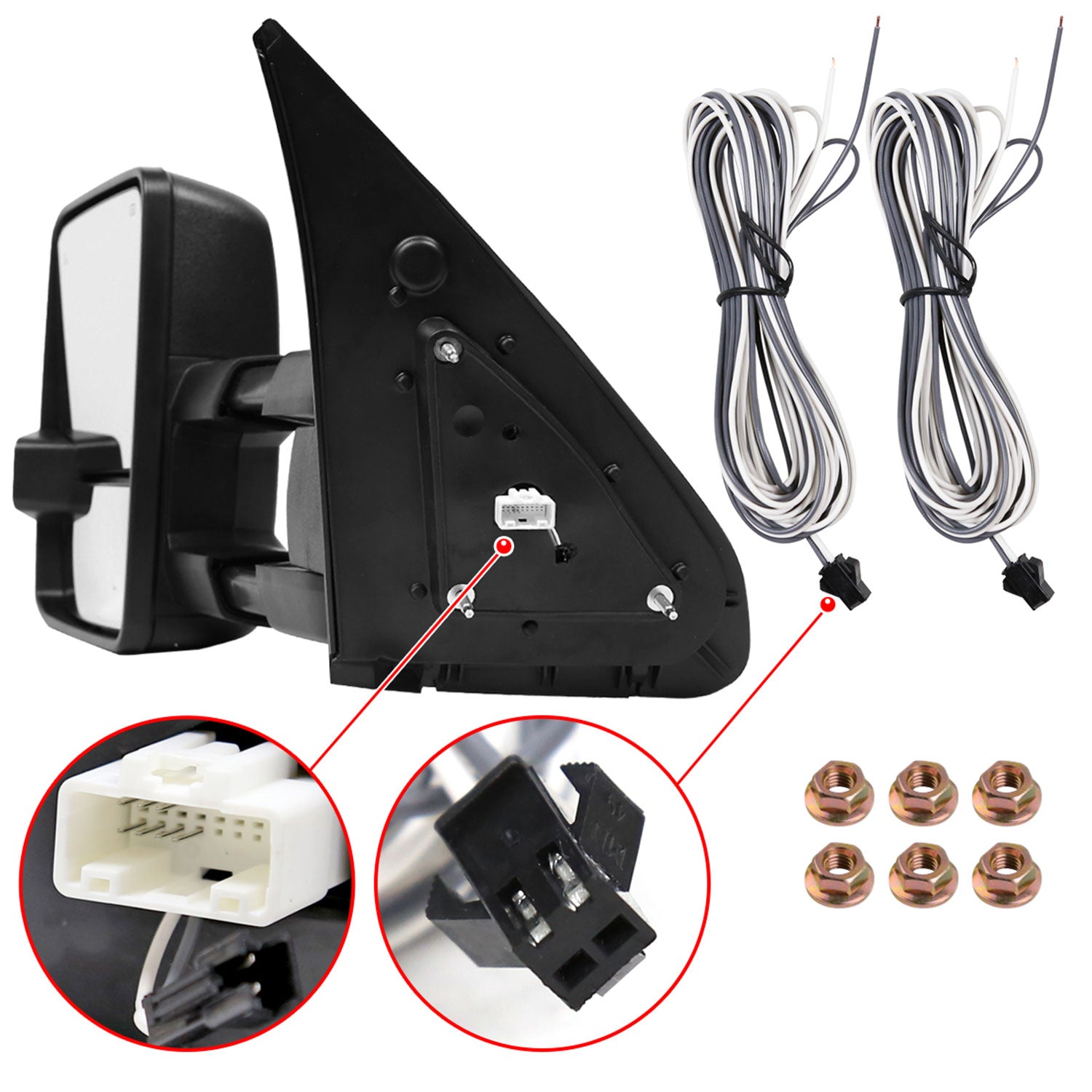 2007-2017 Toyota Tundra/ 08-2017 Sequoia Chrome Heated BSM Towing Mirrors Smoke